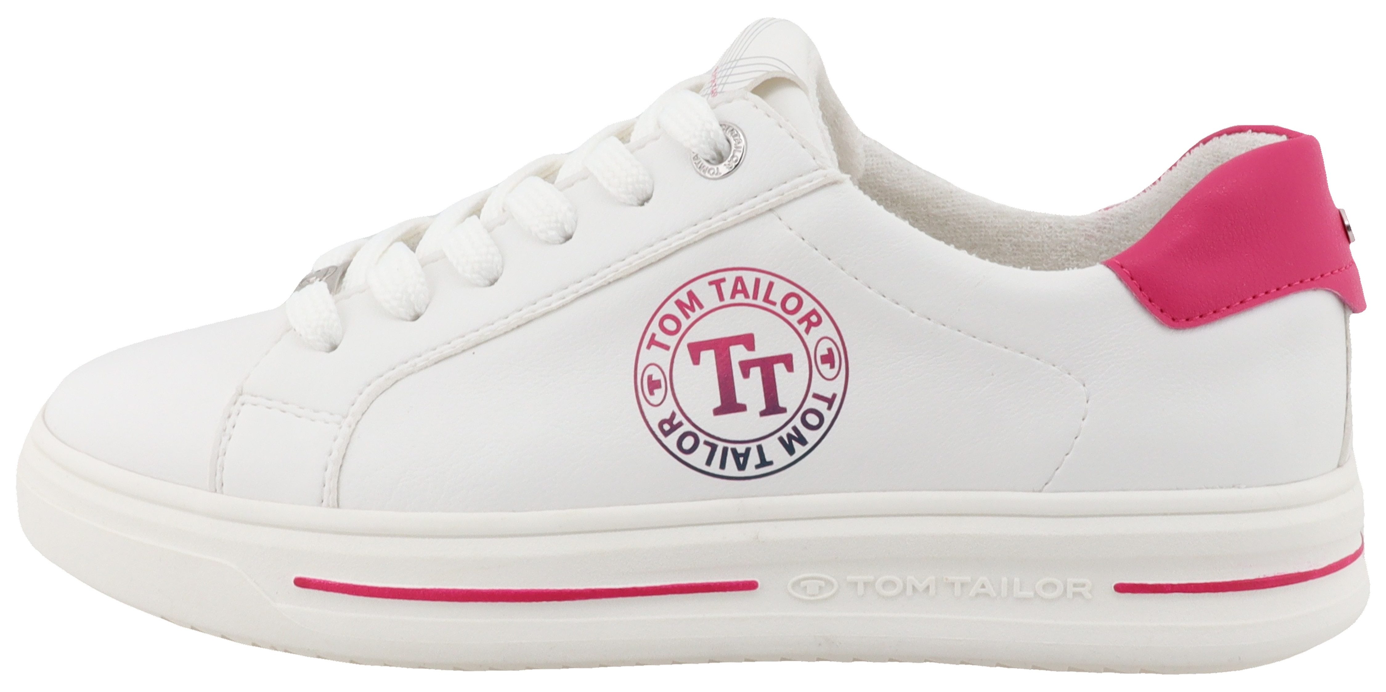 Tom Tailor Plateausneakers , lage schoen, vrijetijdsschoen, veterschoen, contrastafwerking op de hiel
