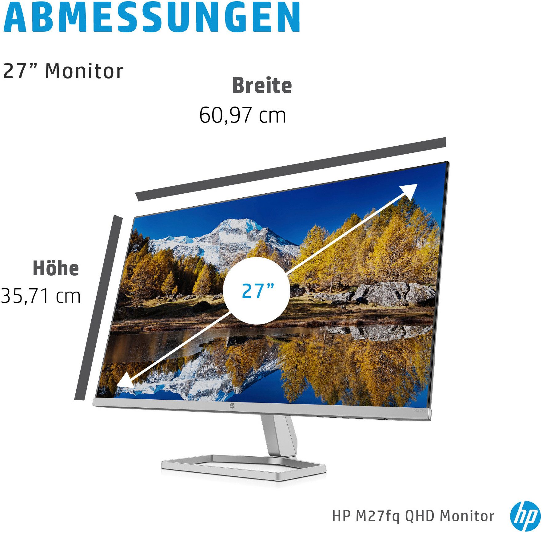 HP Ledscherm M27fq QHD (HSD-0093-K), 69 cm / 27", QHD