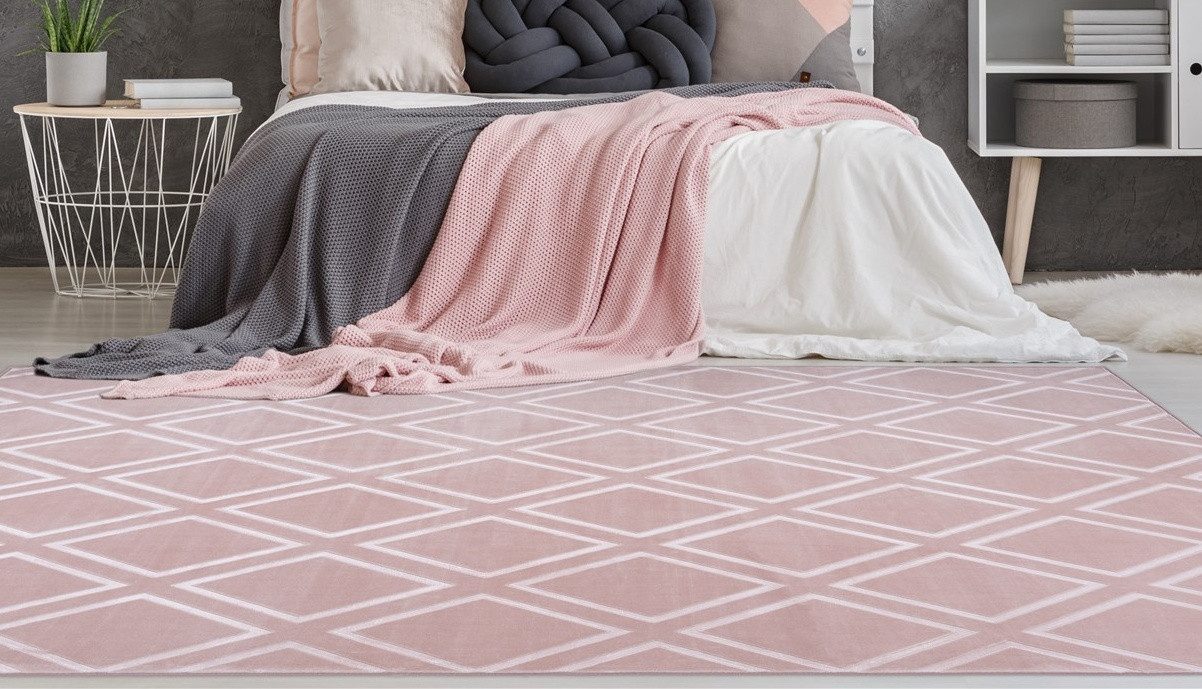 my home Loper Stina Loper, reliëfeffect, met motief lopers maat 80x300 cm roze