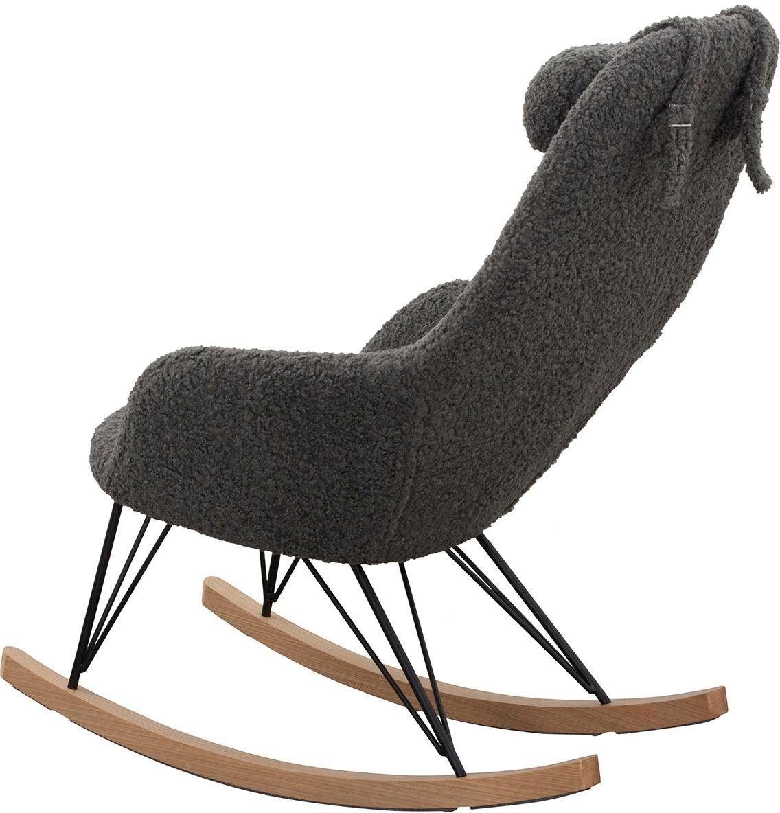SalesFever Schommelstoel met bekleding in imitatiebont-look