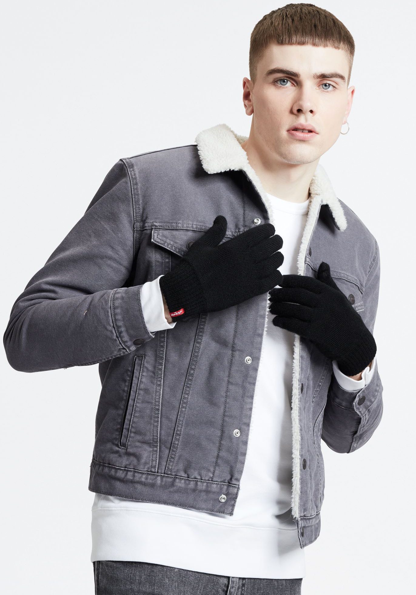 Levi's® Gebreide handschoenen Touchscreen met touchfunctie, eenvoudige bediening van smartphones op koude dagen