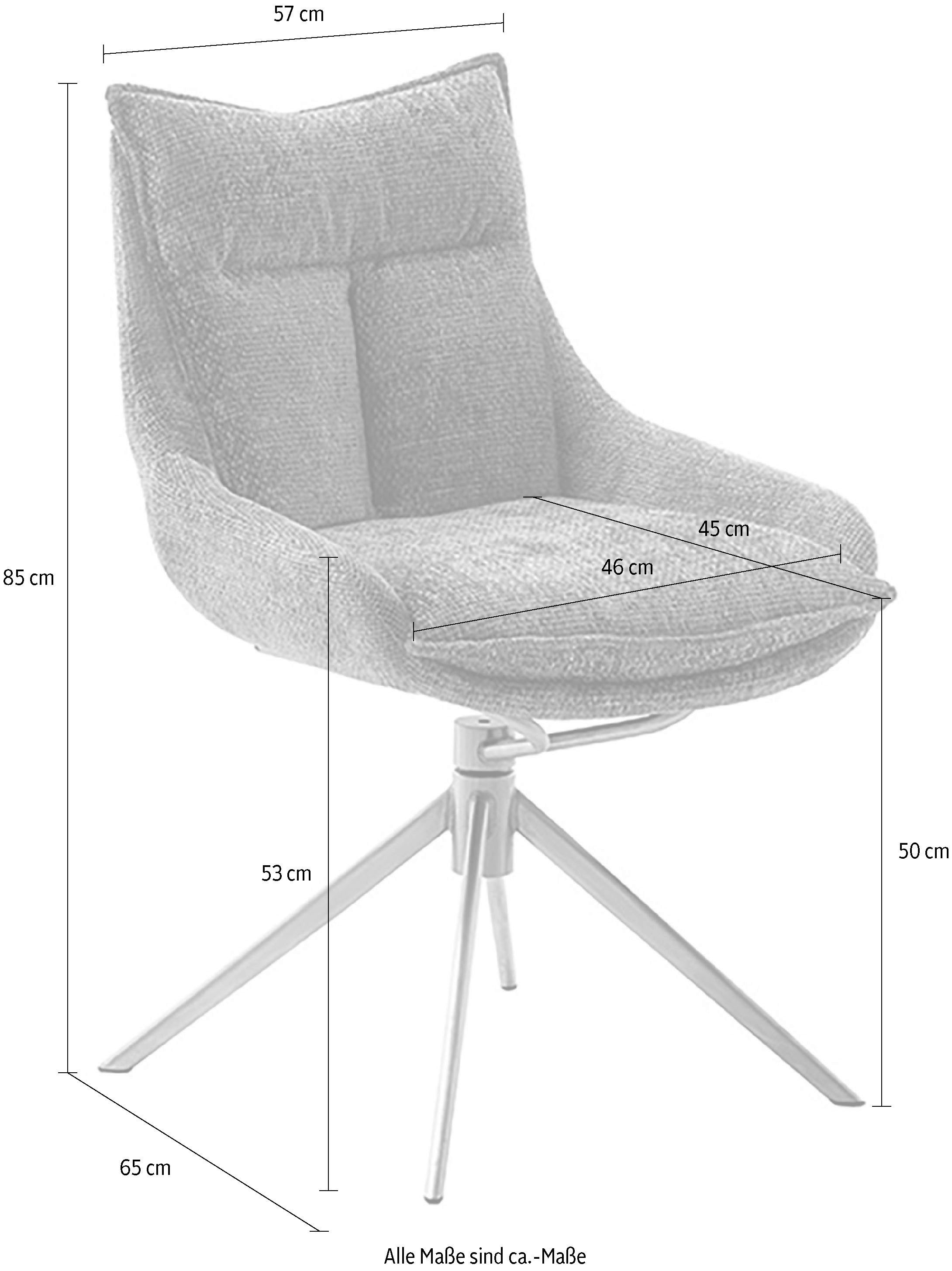 MCA furniture Eetkamerstoel (2-set), draaibaar 360°, draai- & schommelfunctie, belastbaarheid 120 kg