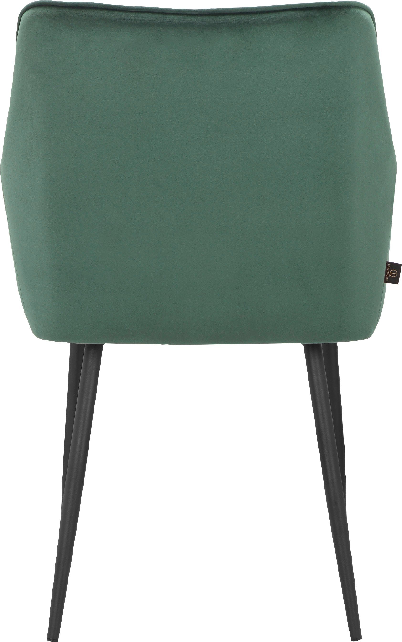 Leonique Stoel met armleuningen Montmerle Zacht verdikte zitting en rugleuning, in veloursstof met stiksel, zithoogte 50 cm (2 stuks)