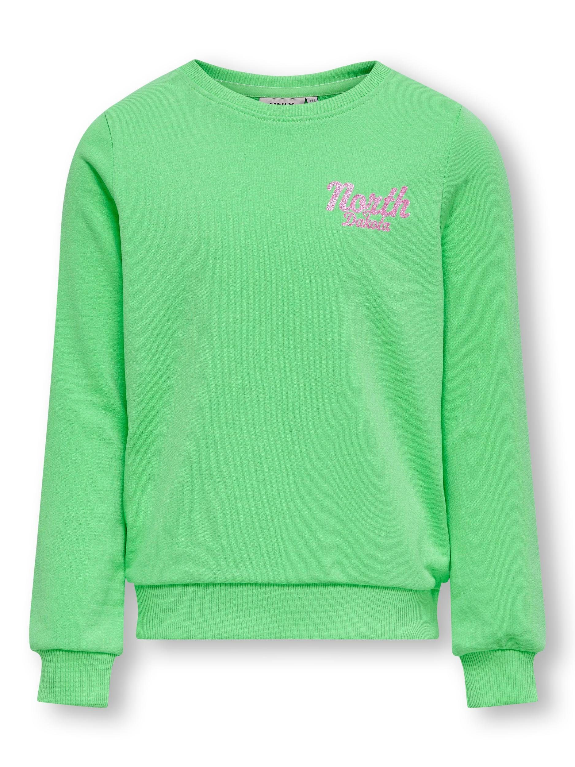 Only KIDS GIRL sweater KOGSOPHIE met backprint groen roze Backprint 122 128
