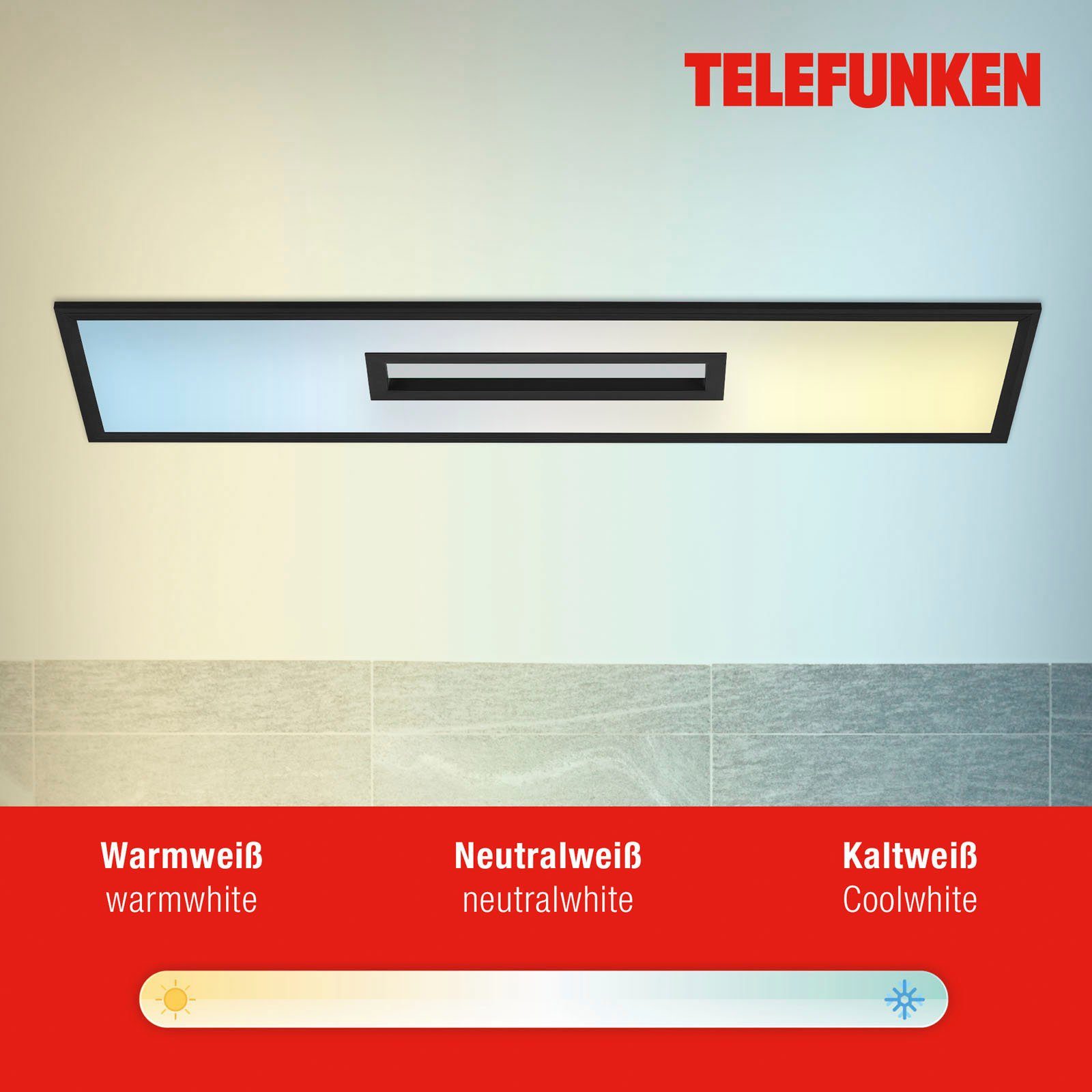 Telefunken Led-paneel 319605TF CENTERBACK Plafondlamp, RGB, backlight, CCT, inclusief afstandsbediening, dimbaar