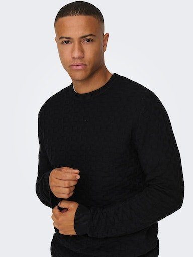 ONLY & SONS Trui met ronde hals ONSKALLE REG 12 STRUC CREW KNIT NOOS