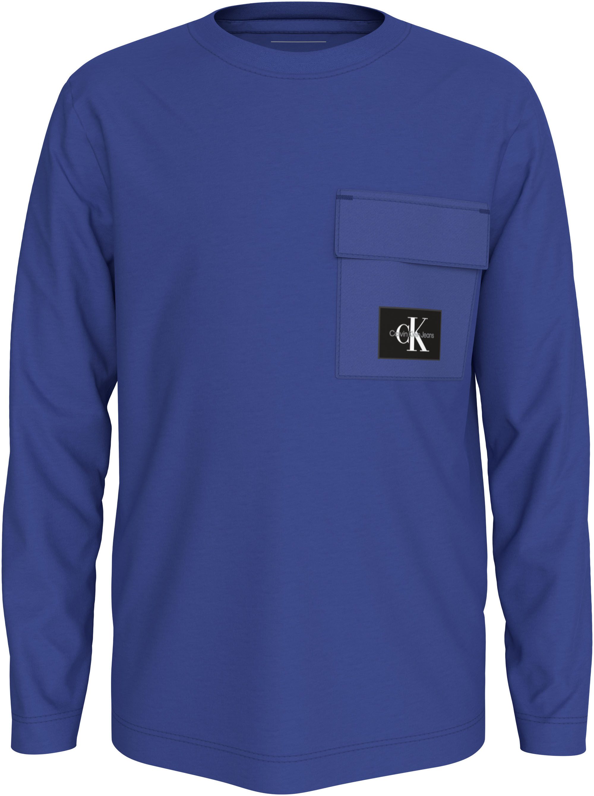 Calvin Klein Shirt met lange mouwen Badge Reg. Ls T-Shirt voor kinderen tot 16 jaar en met logo-patch