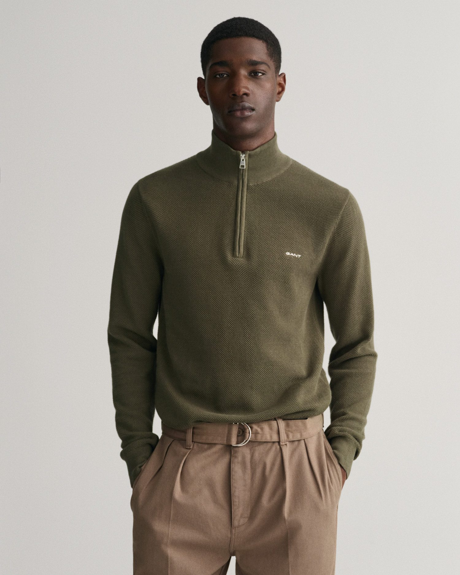 Gant Schipperstrui COTTON PIQUE HALF ZIP