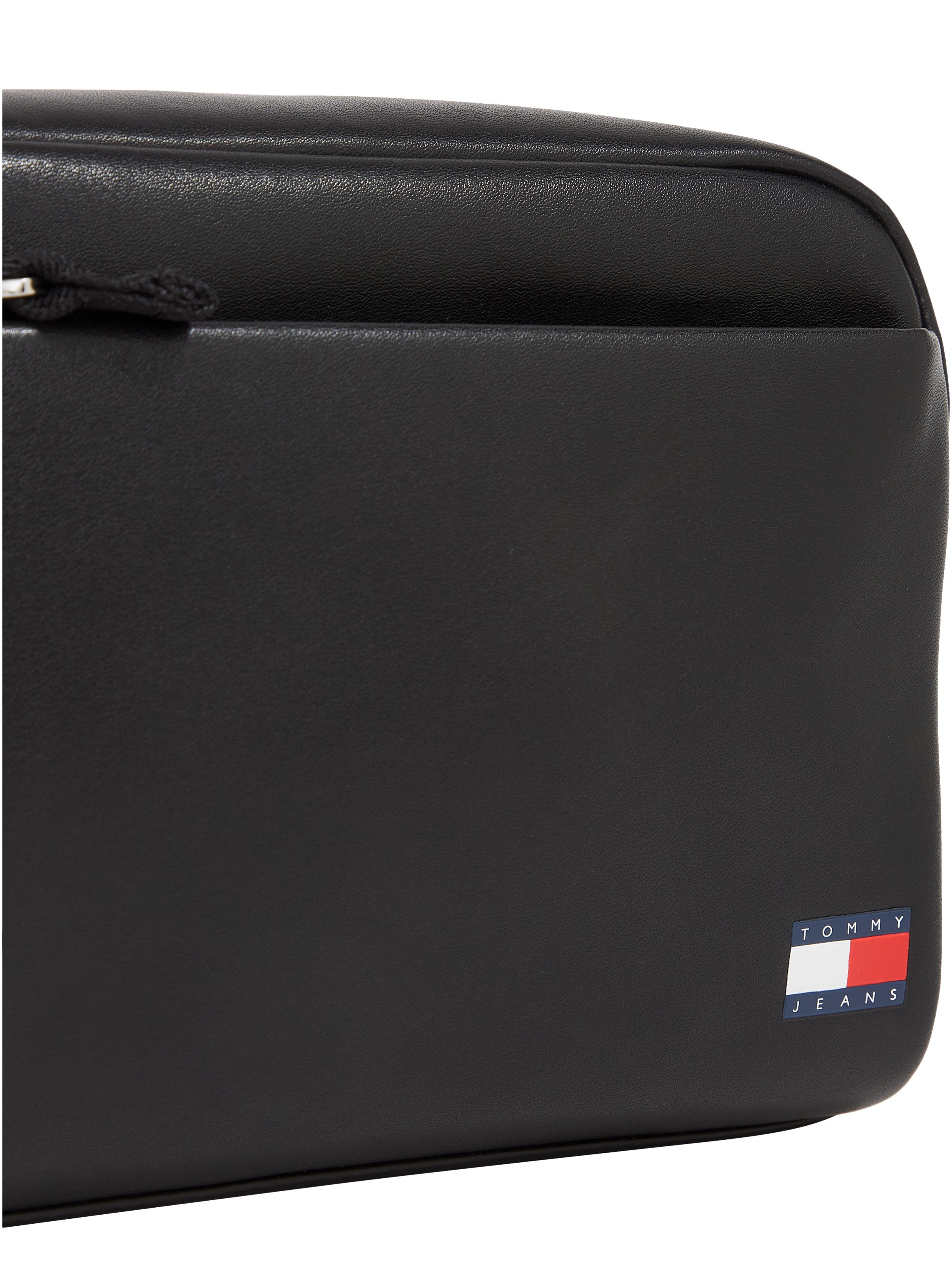 TOMMY JEANS Toilettas TJM HERITAGE LEATHER WASHBAG Reis heren cosmetica tas met Tommy logovlag