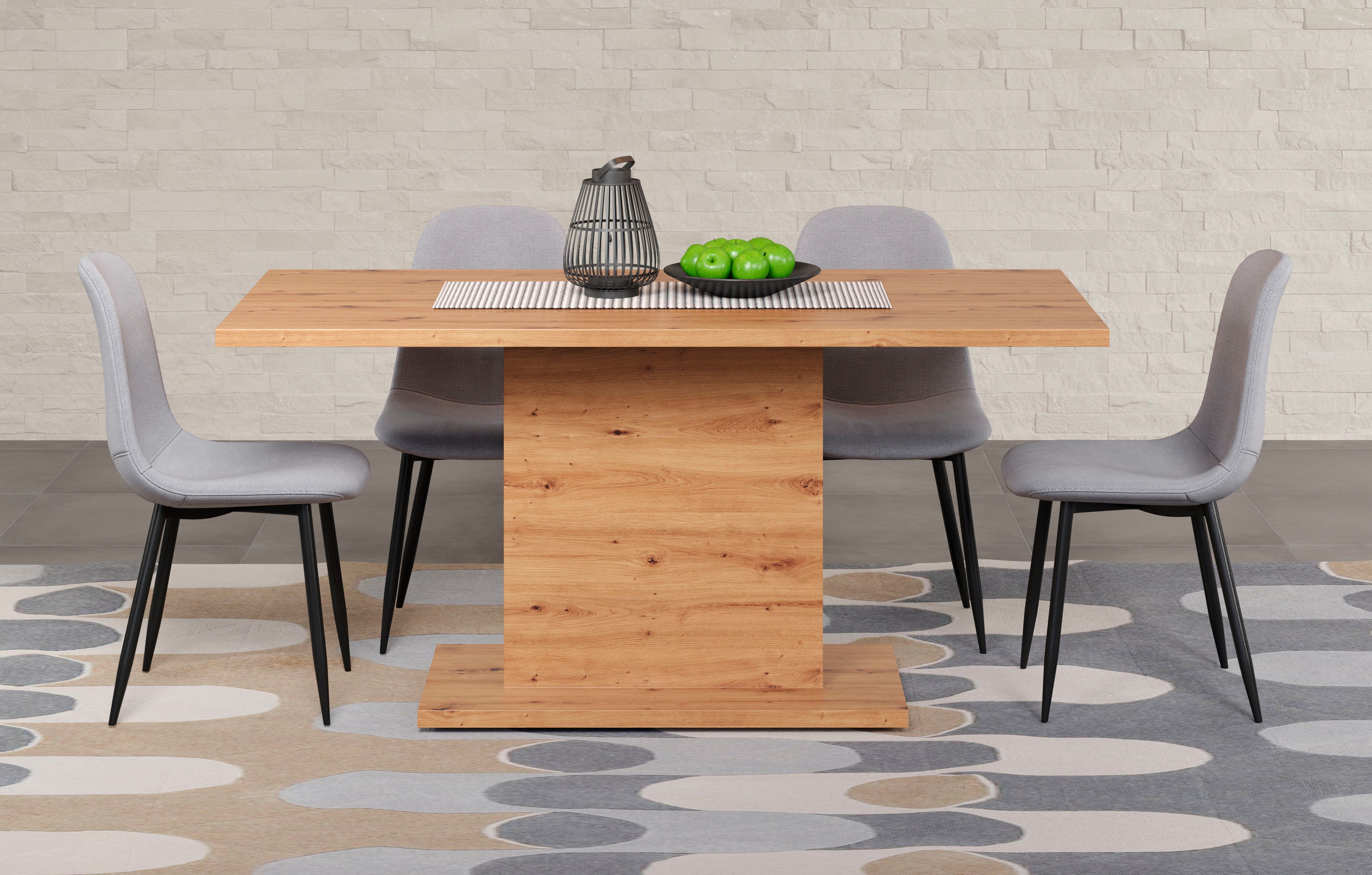 Home affaire Eettafel Ambres Zuilentafel geschikt voor 6 personen - (B/D/H) 160/80/76 cm eettafels bruin
