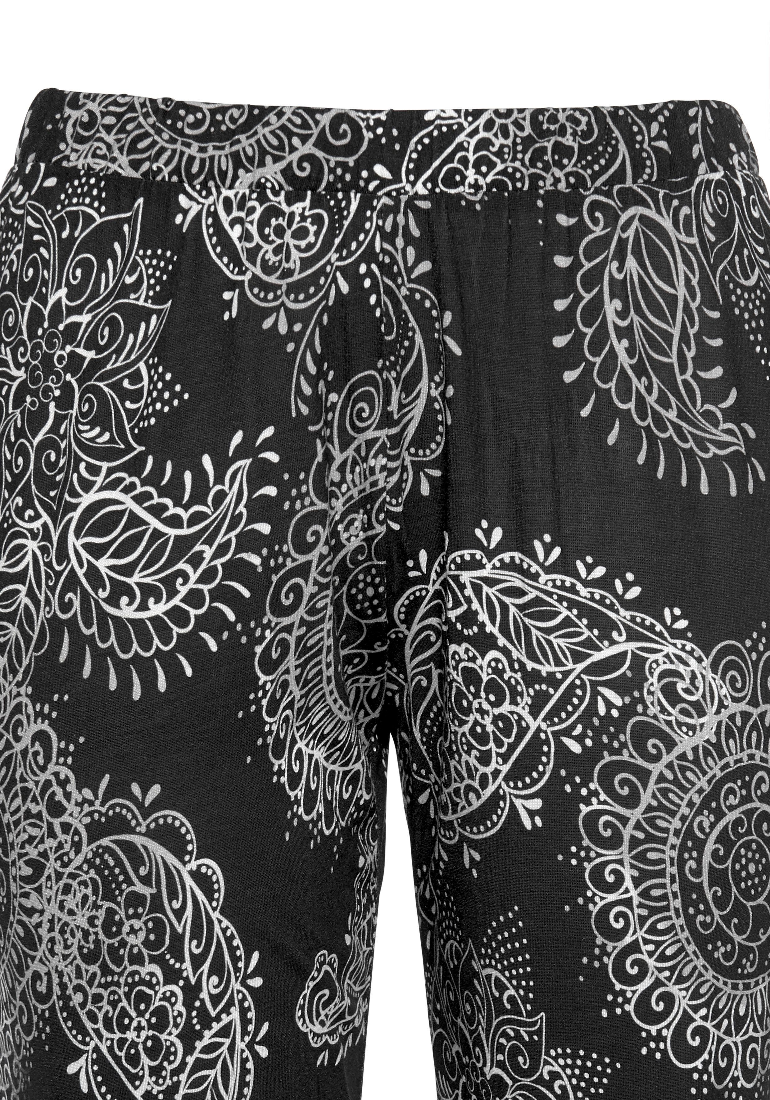 Vivance Dreams Pyjama zwart-wit paisleydessin (2-delig, 1 stuk)