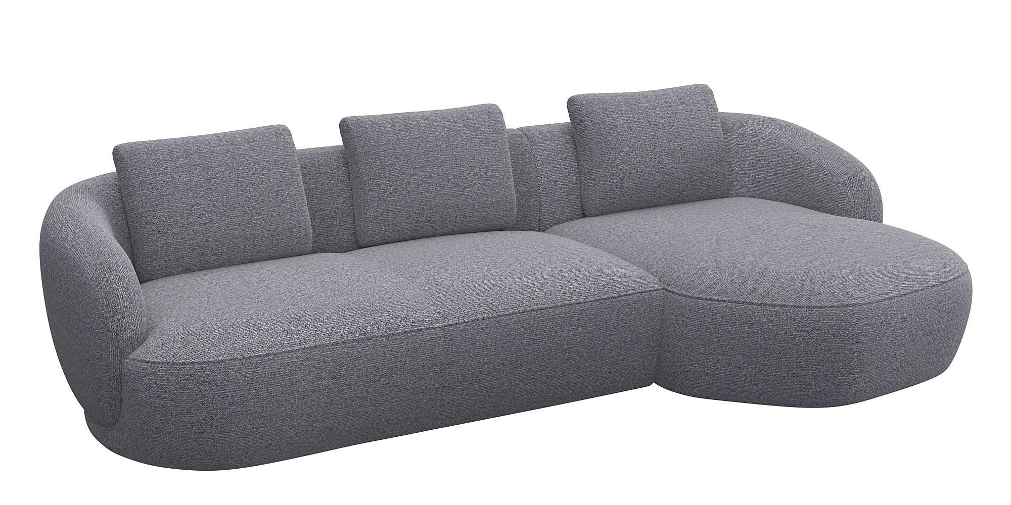 FLEXLUX Zithoek Torino, rond, L-vorm, bankhoek met recamière, longchair-sofa