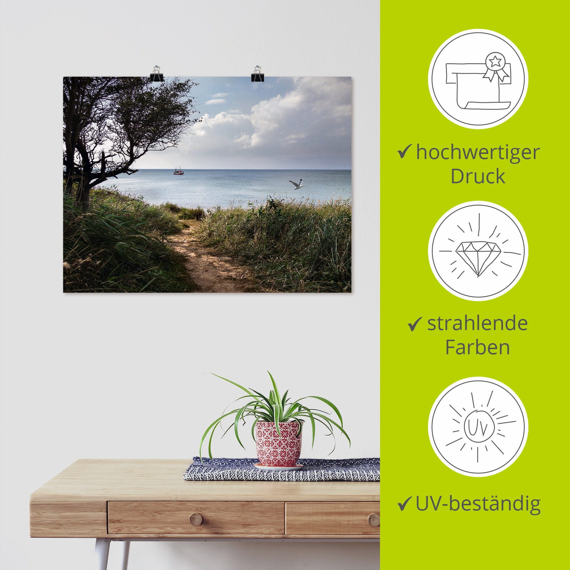 Artland Artprint Wegen naar de zee.... als artprint op linnen, poster in verschillende formaten maten