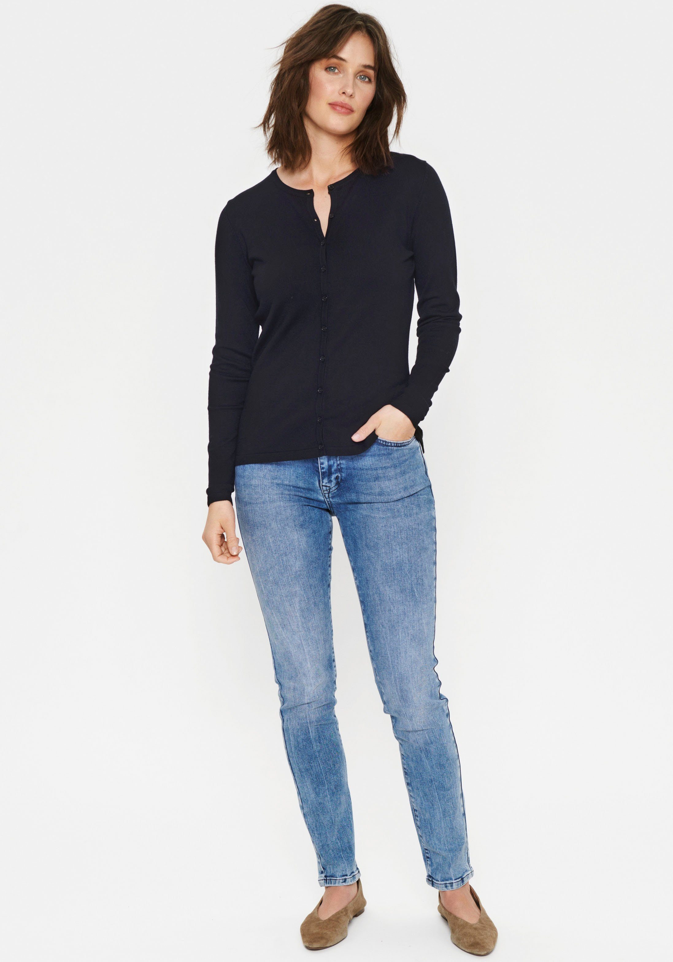 Saint Tropez Cardigan MilaSZ A8661 chique materialenmix in vele kleuren