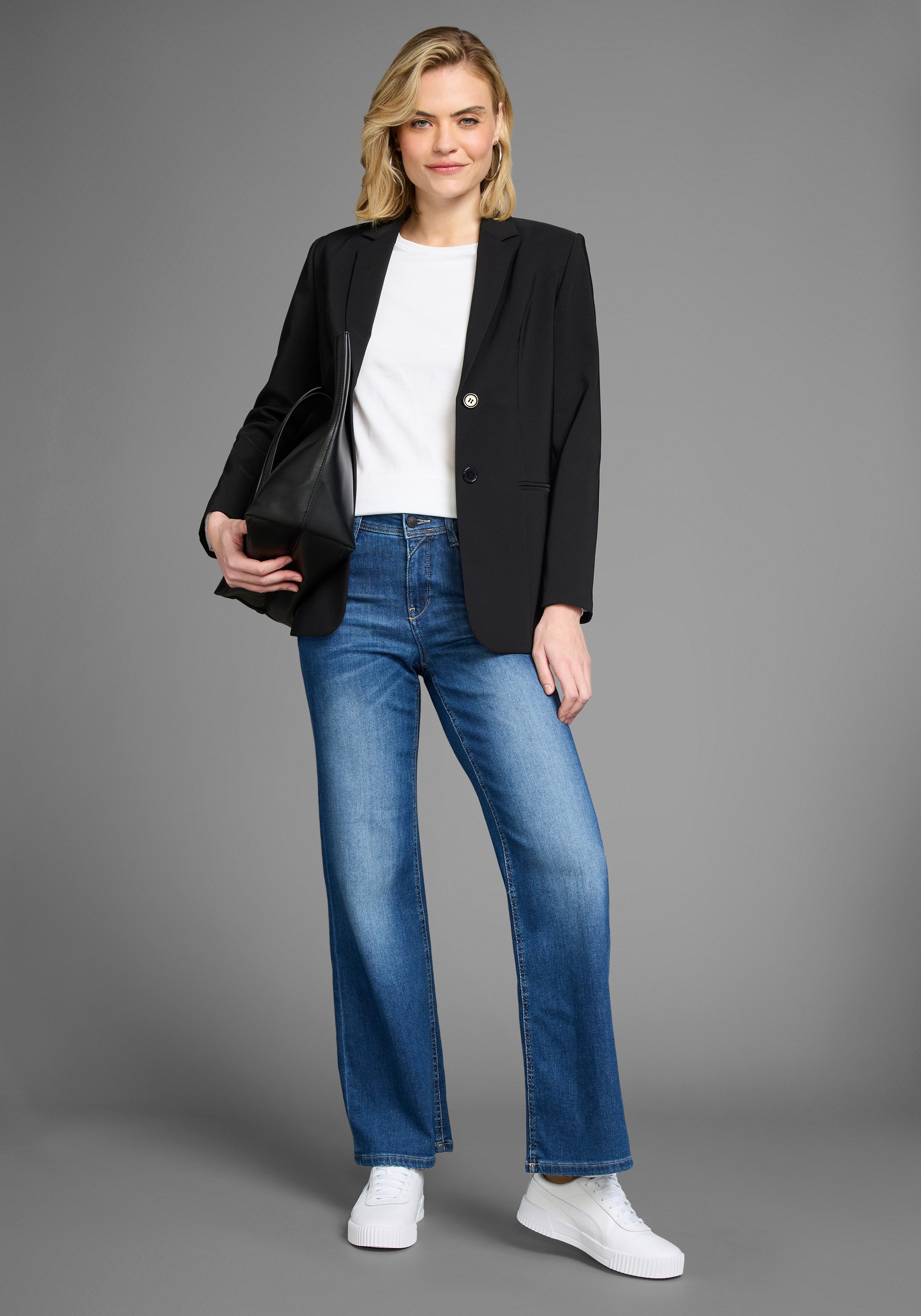Laura Scott Lange blazer met contrasterend binnenfutter