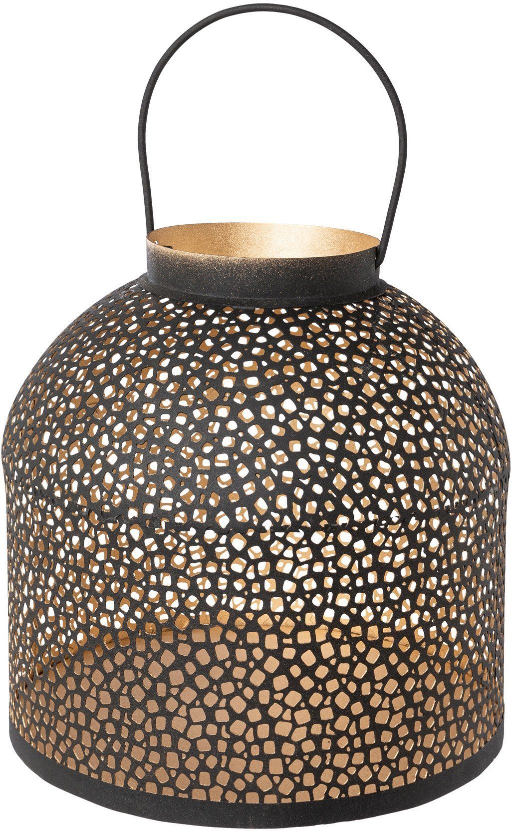 Creativ deco Windlicht Kerst versiering met mat zwart afwerking, ø-opening 11 cm (1 stuk)