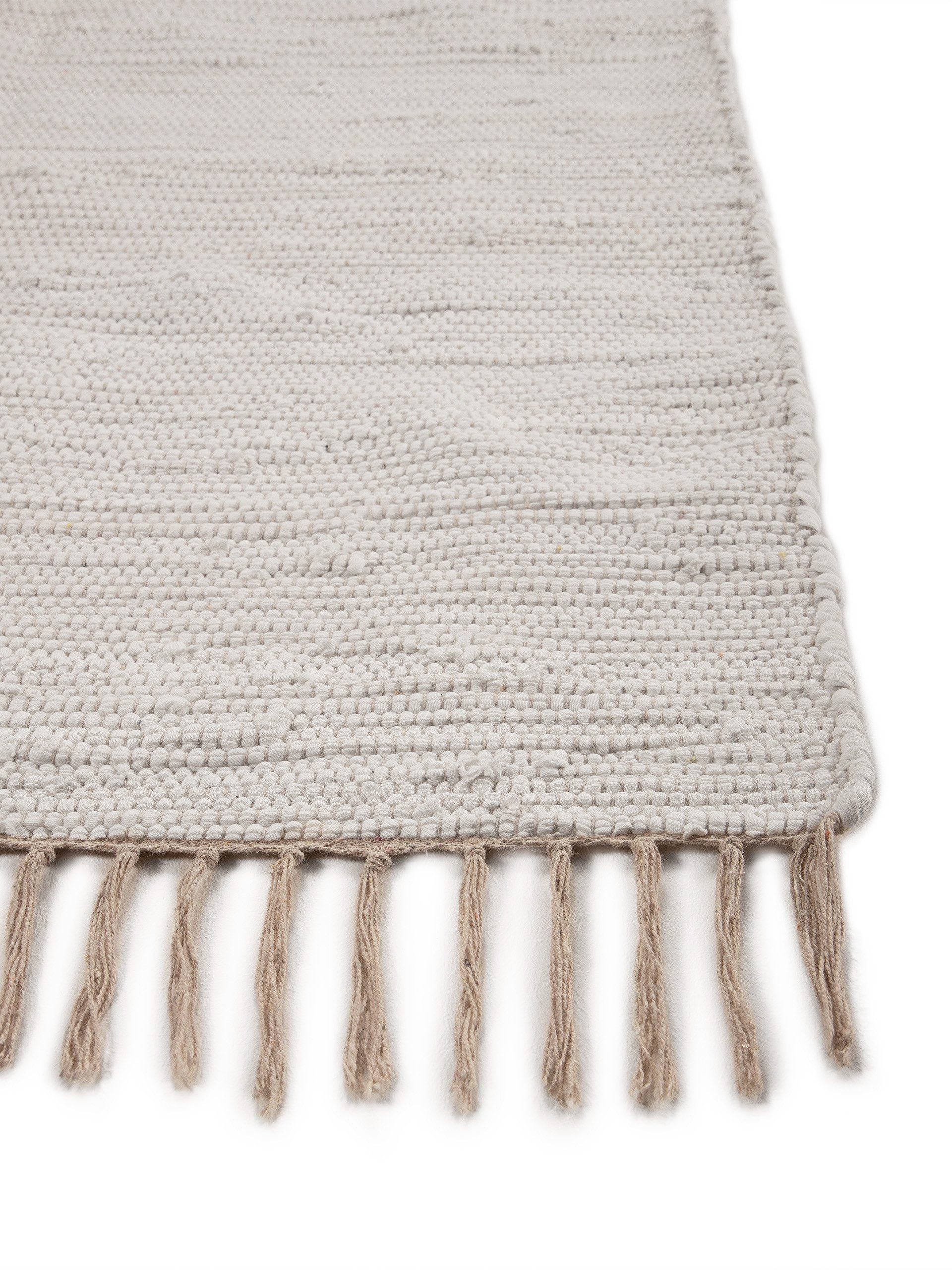 carpetfine Vloerkleed Kelim Chindi uni Tweezijdig te gebruiken kleed, puur katoen, met de hand geweven, unikleuren, met franje
