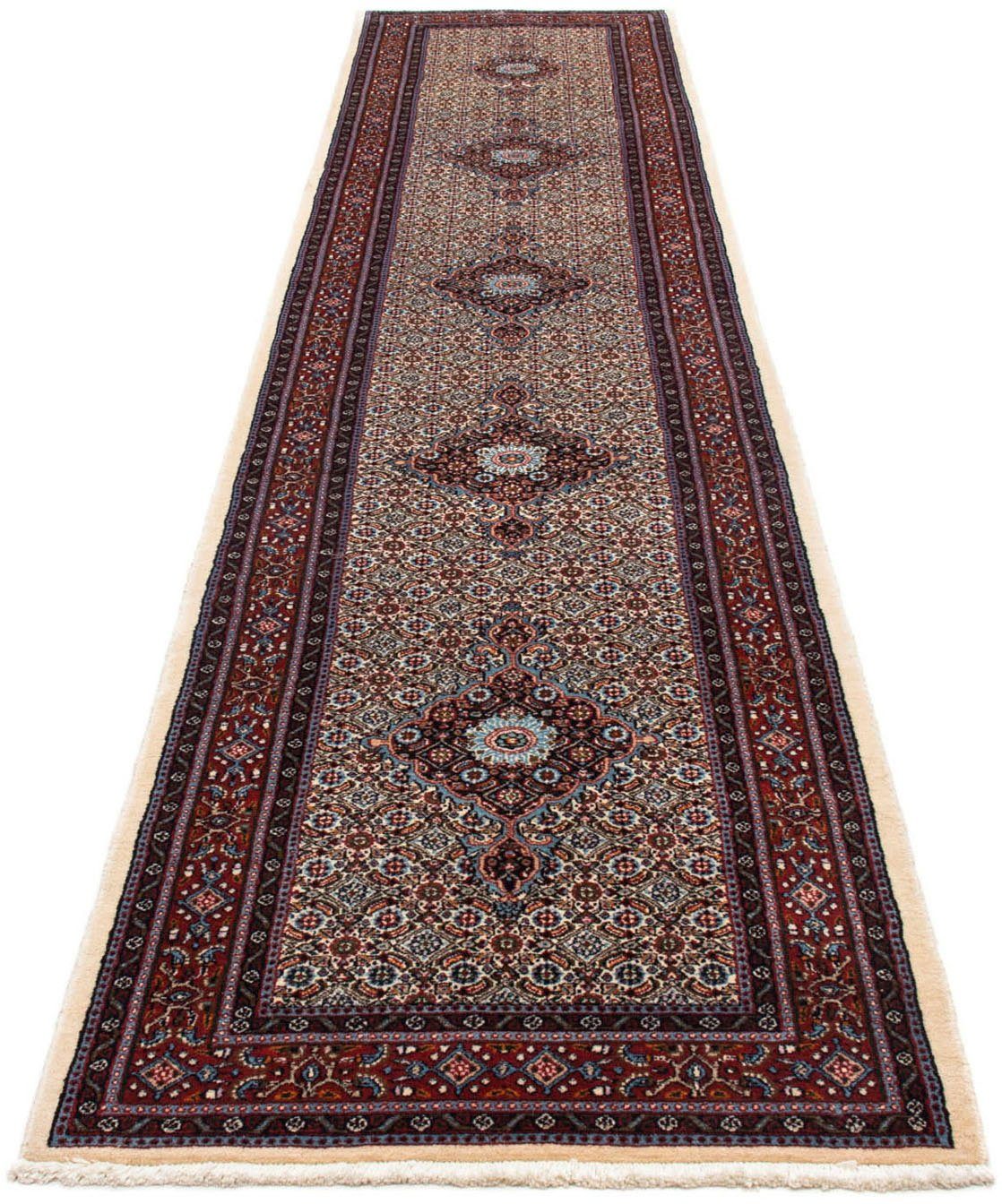 morgenland Hoogpolige loper Moud medaillon beige 290 x 81 cm Uniek exemplaar met certificaat