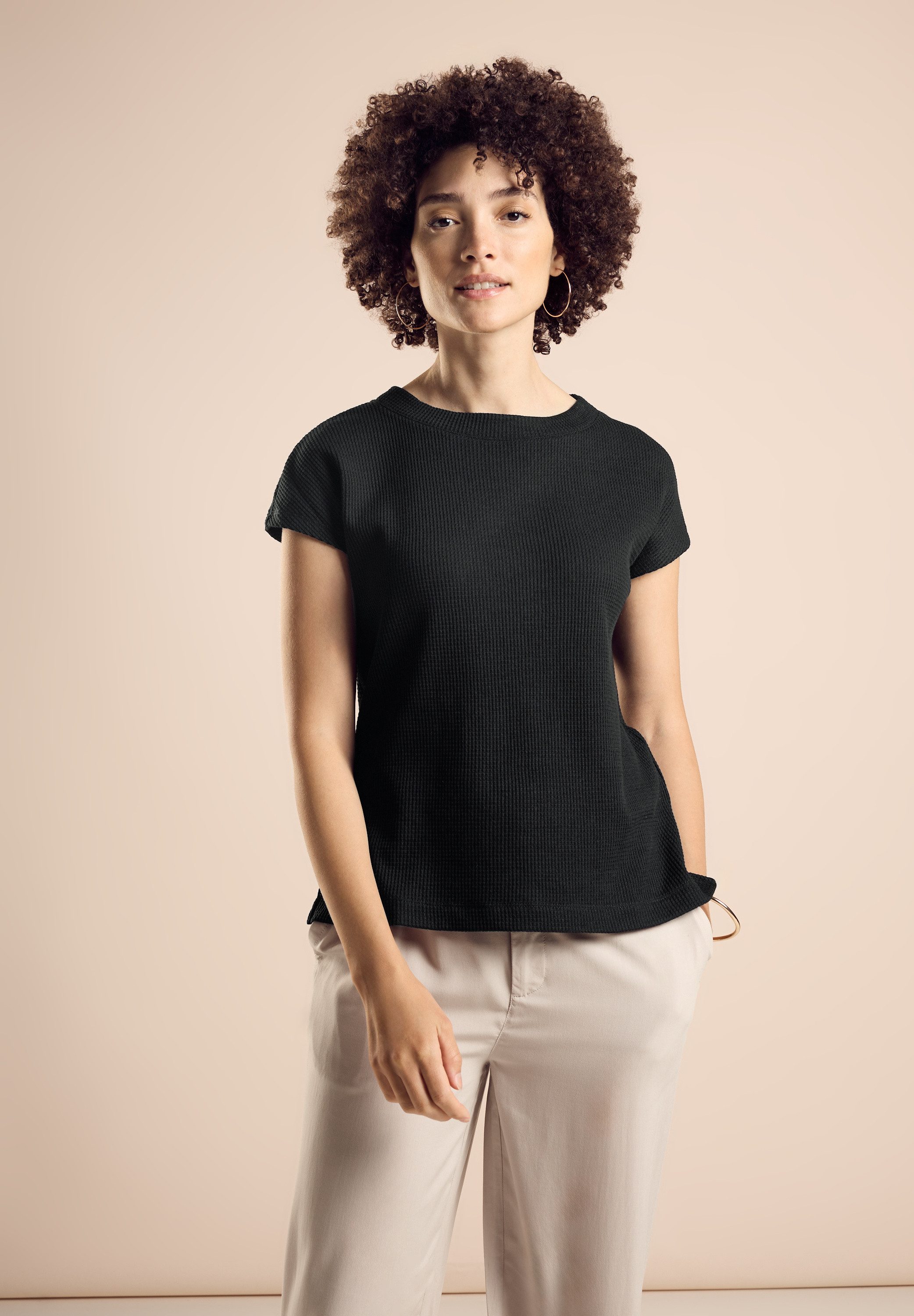 STREET ONE Shirttop in tricot-look