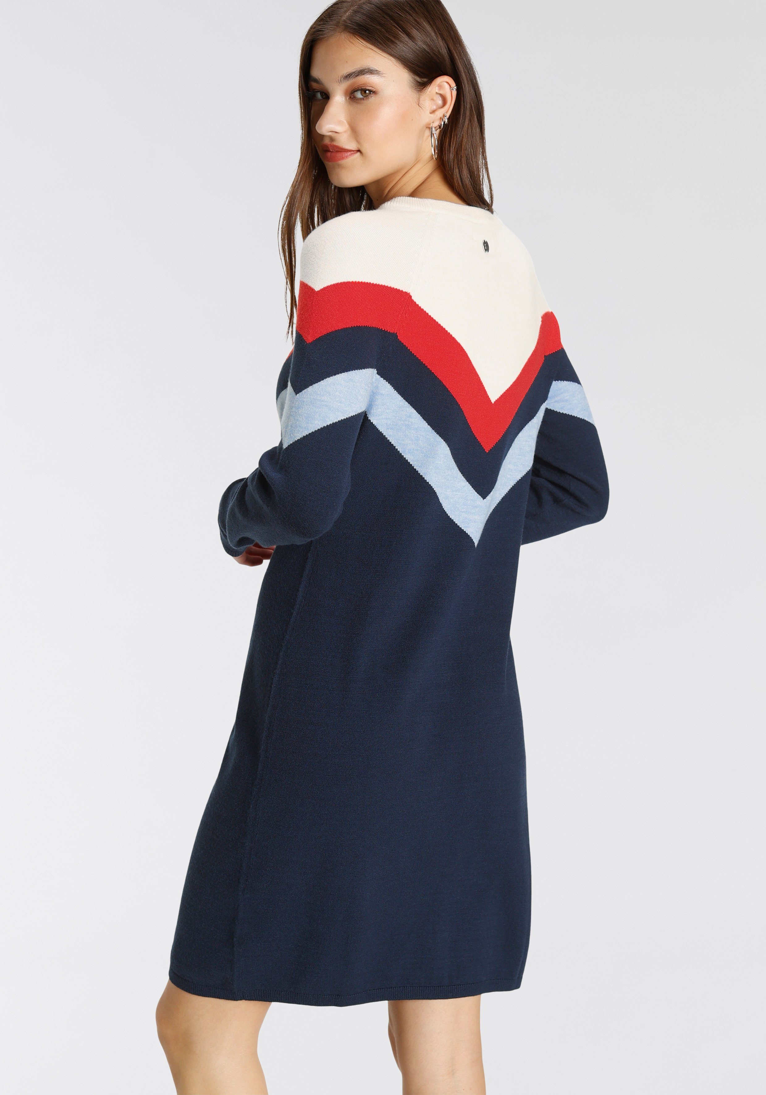 Tamaris Gebreide jurk casual look, van katoenmix, lange raglanmouwen