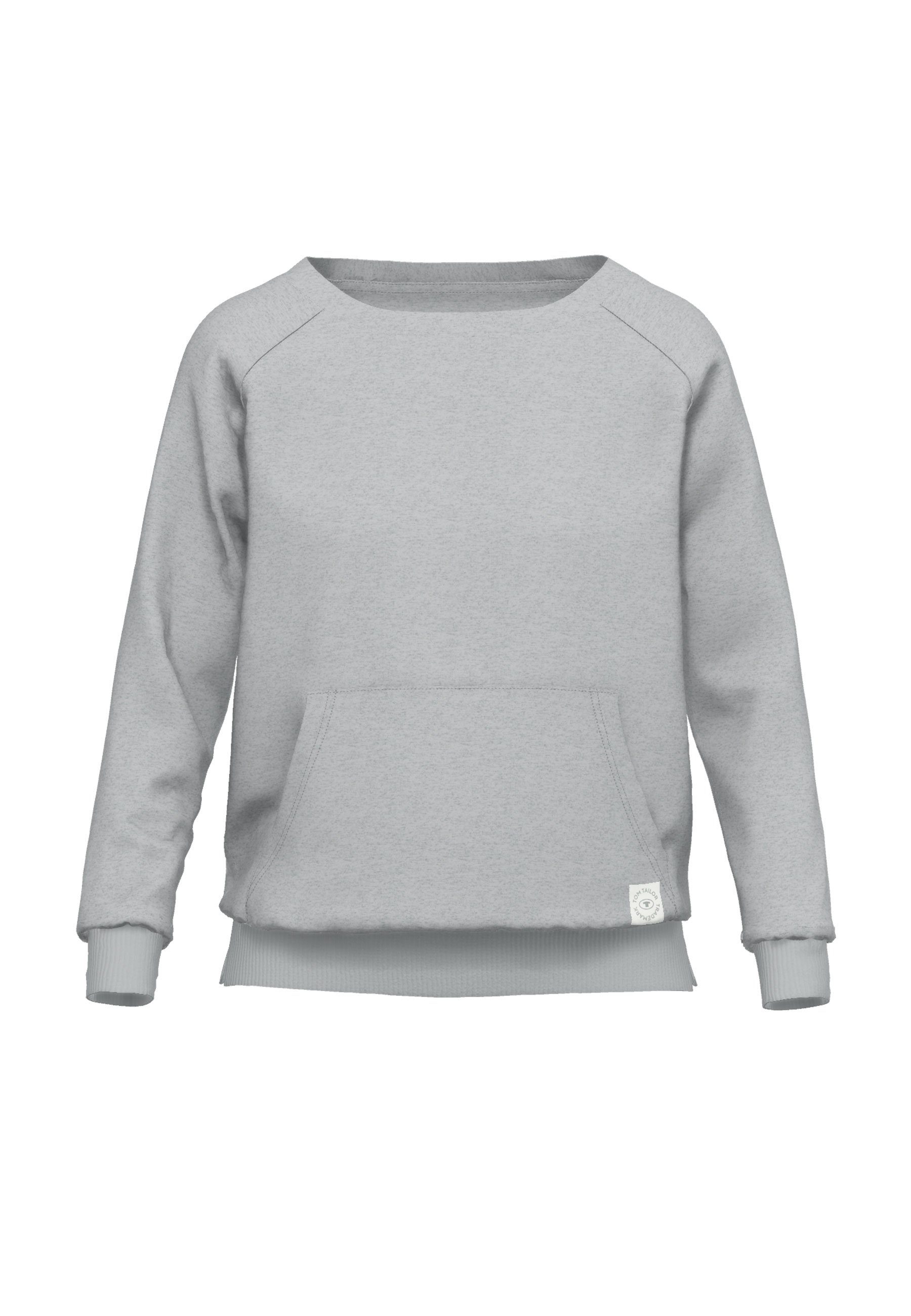 Tom Tailor Sweatshirt Manilla met ronde hals en buidelzak