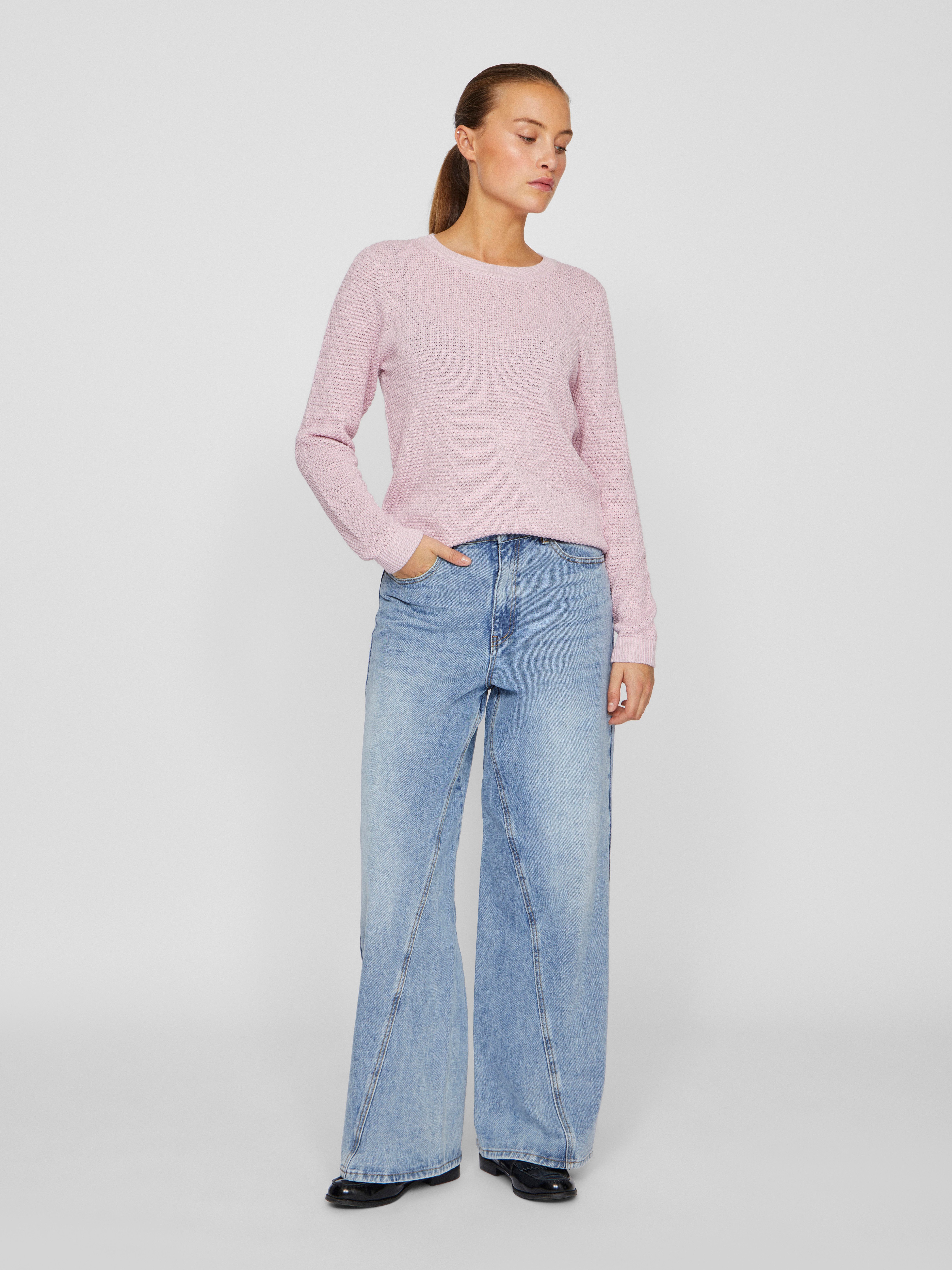 Vila Trui met ronde hals VIDALO O-NECK L/S KNIT TOP- NOOS