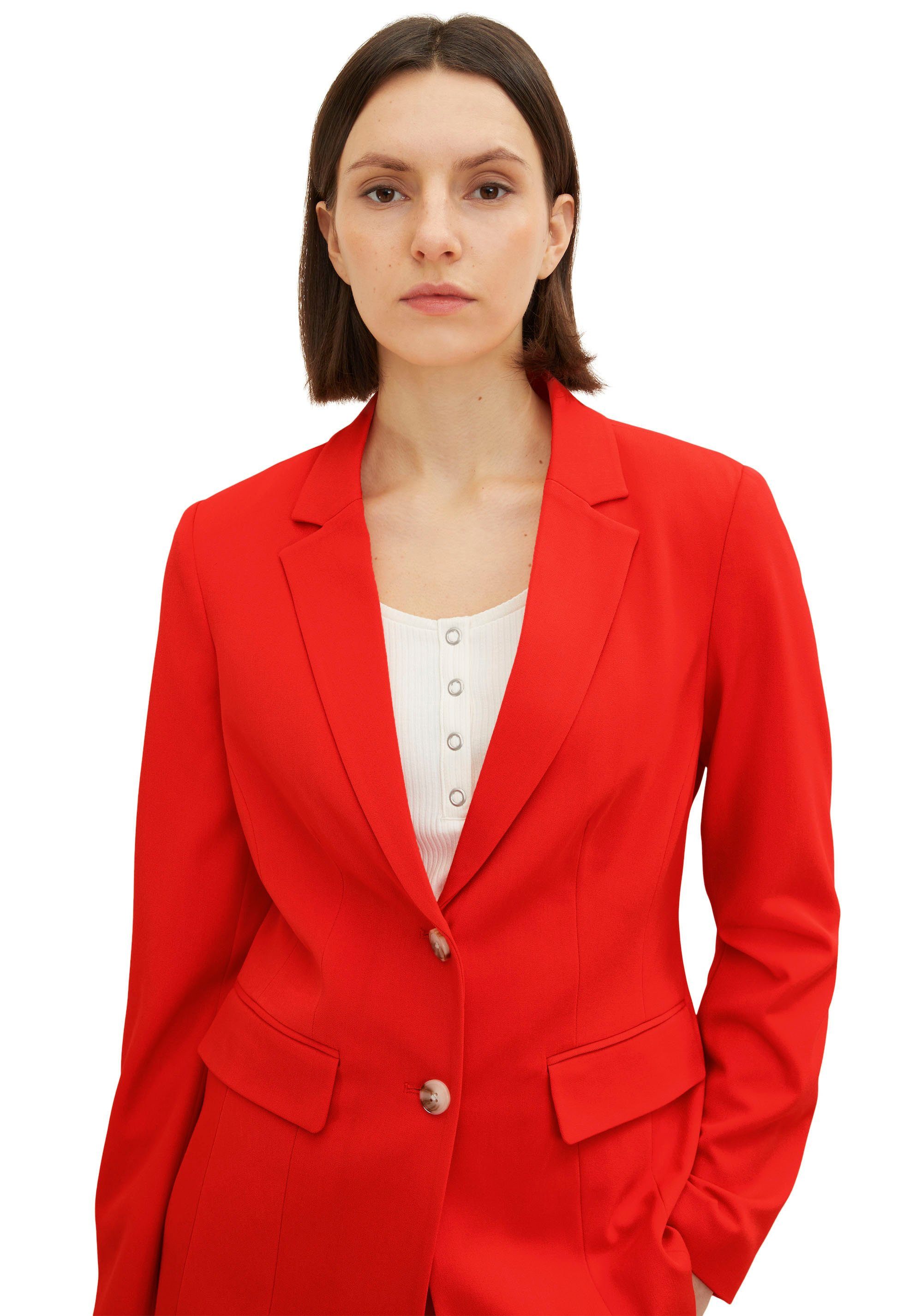 Tom Tailor Lange blazer in licht getailleerde snit