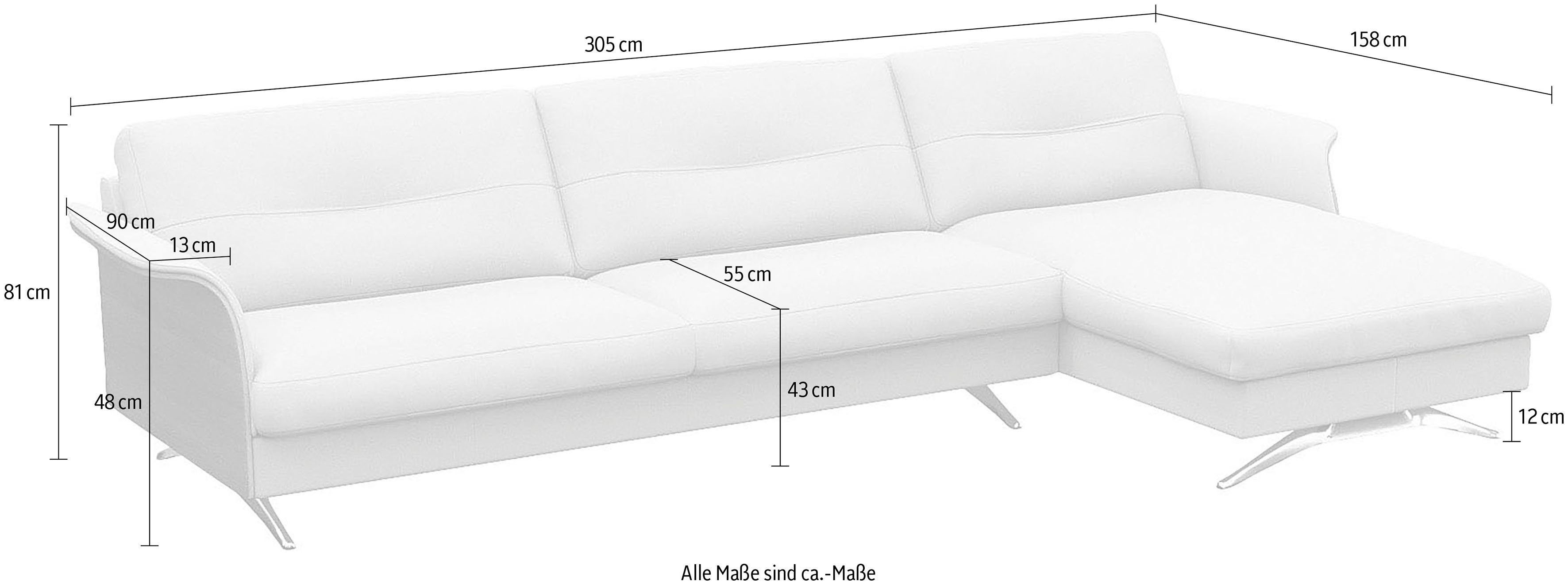 FLEXLUX Hoekbank Glow, super comfortabel door hoogwaardige zitconstructie met binnenvering, L-vorm