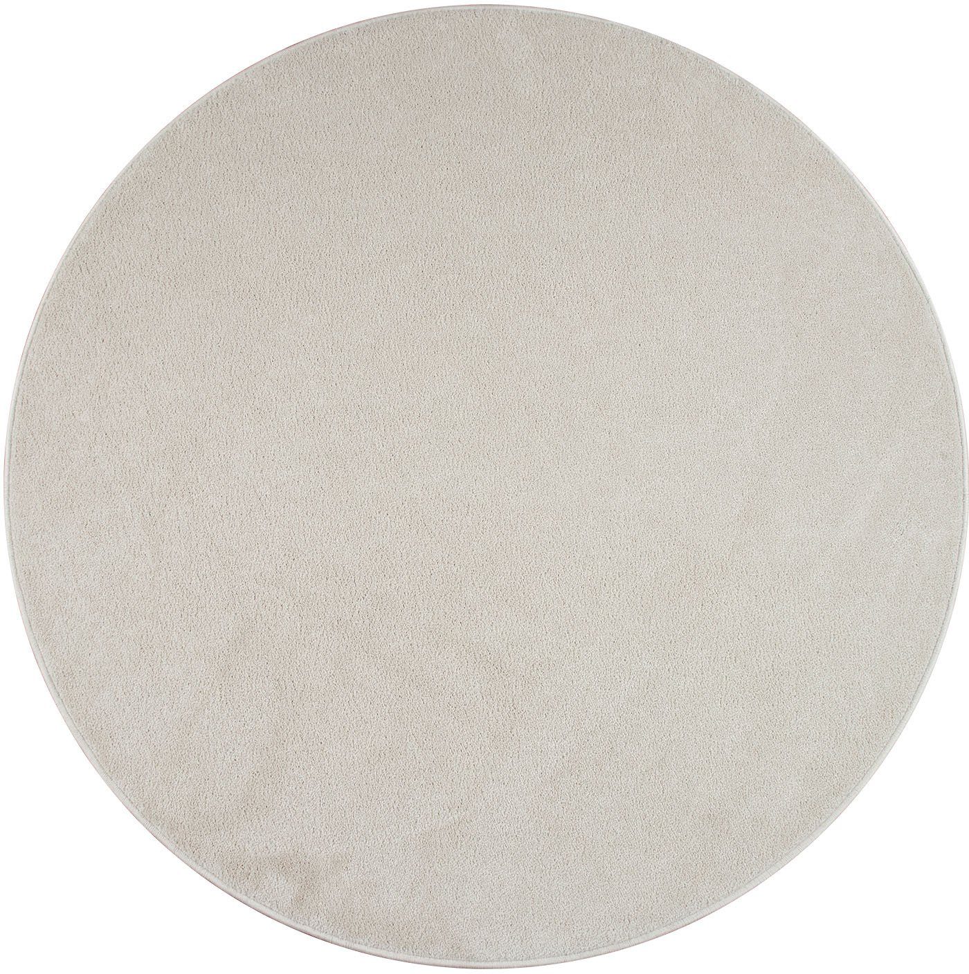 Paco Home Vloerkleed Porto 890 Korte pool, unikleuren, ideaal in de woonkamer & slaapkamer moderne vloerkleden maat Ø 160 cm x 13 mm beige