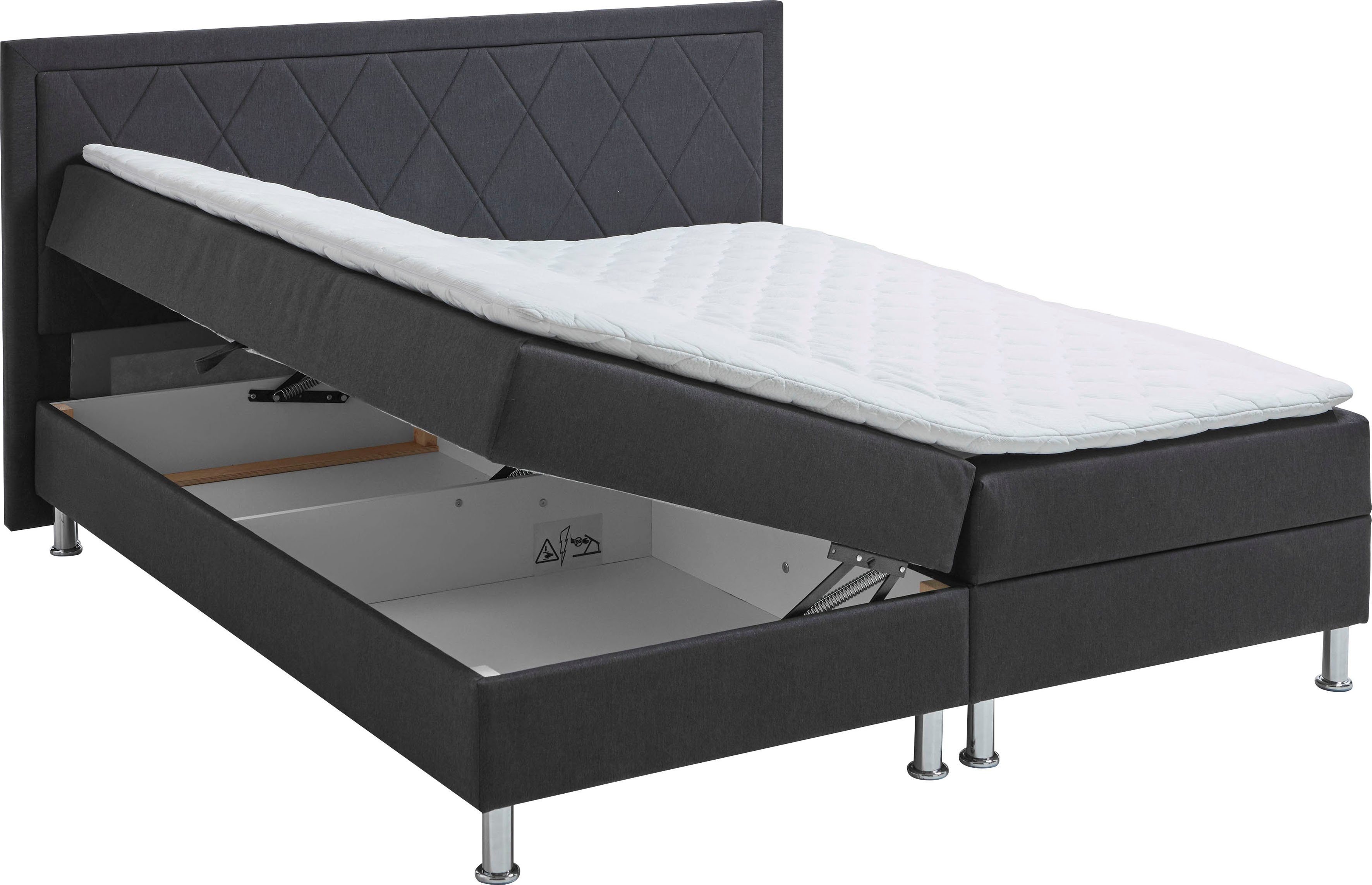 ATLANTIC home collection Boxspring Helen Pocketveringsmatras en topmatras, naar keuze met bedkist