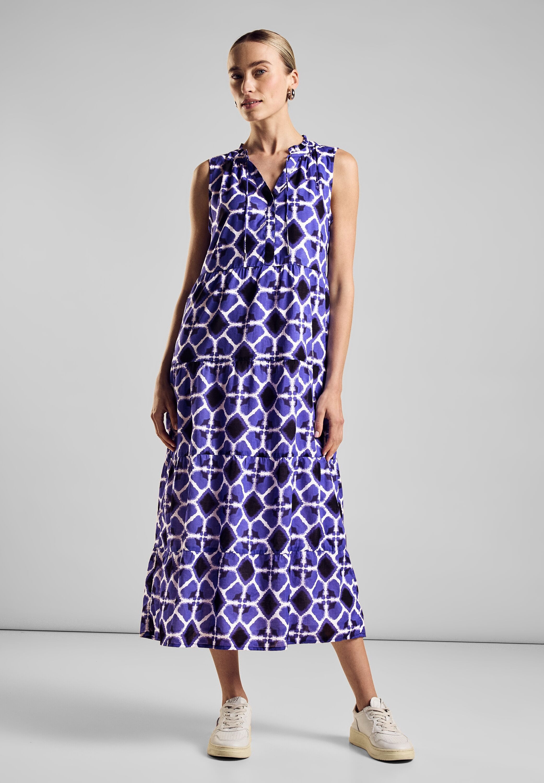 STREET ONE Maxi-jurk met print all-over dames maxi-jurken maat 42 blauw