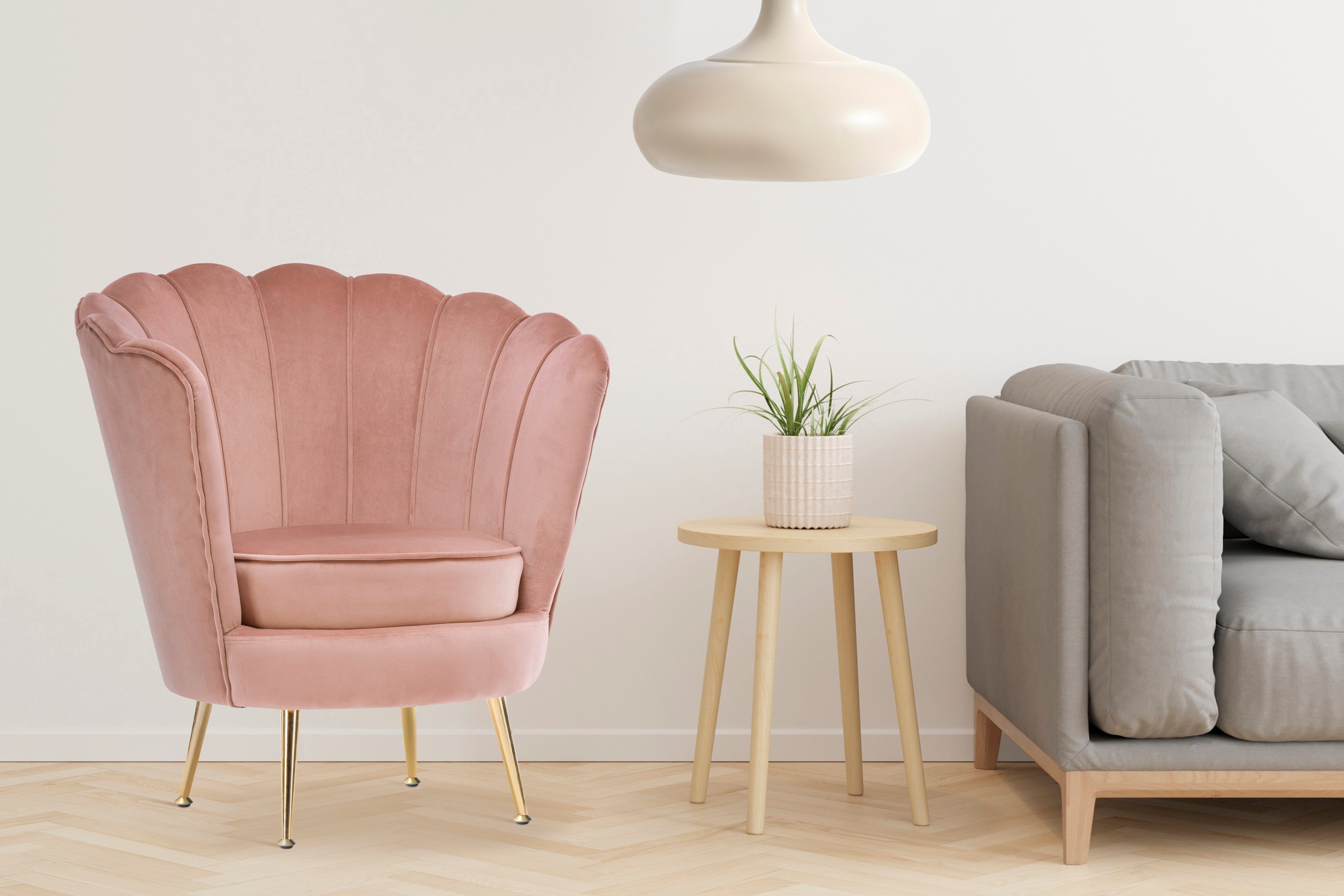 Kayoom Fauteuil Sofa Barbara 125, hoogwaardige fluwelen stof met fluweelachtige aanraking (1 stuk)