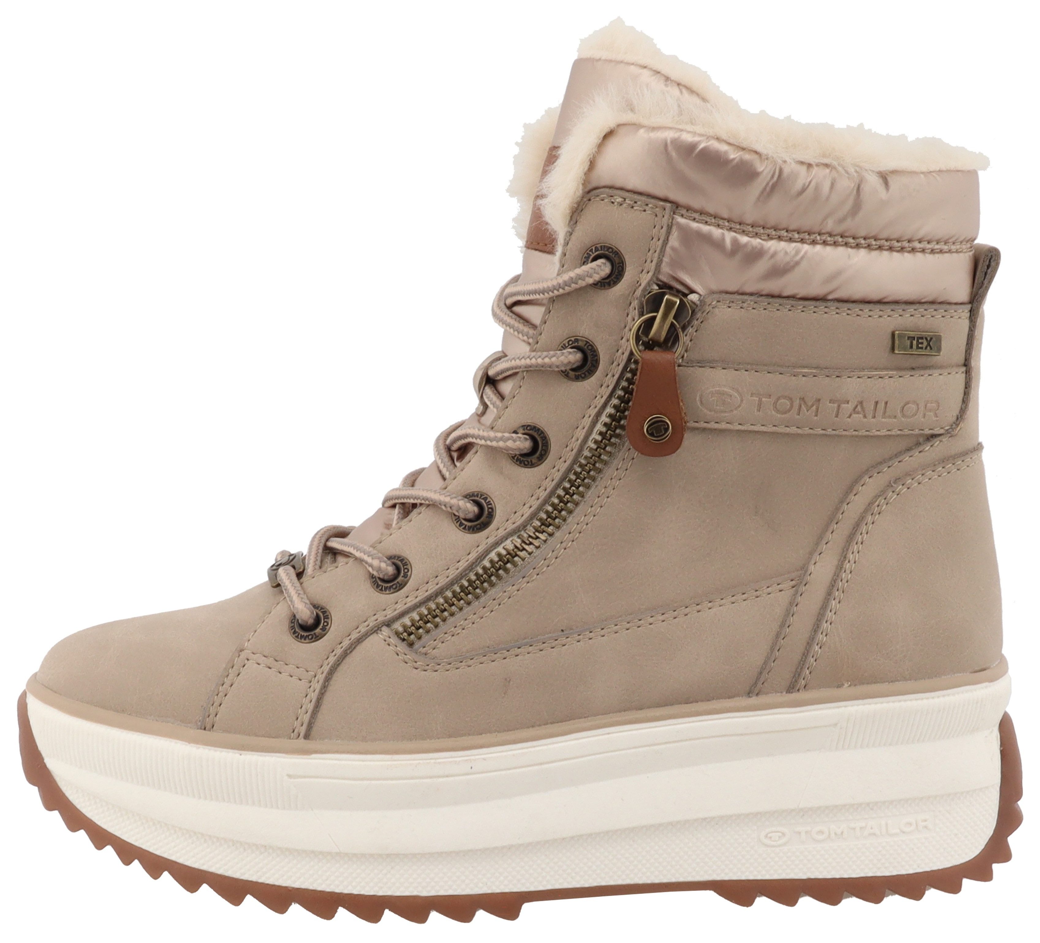 Tom Tailor Winterlaarzen , plateau, veterschoenen, outdoorschoen in comfortabele breedte g (= breed)