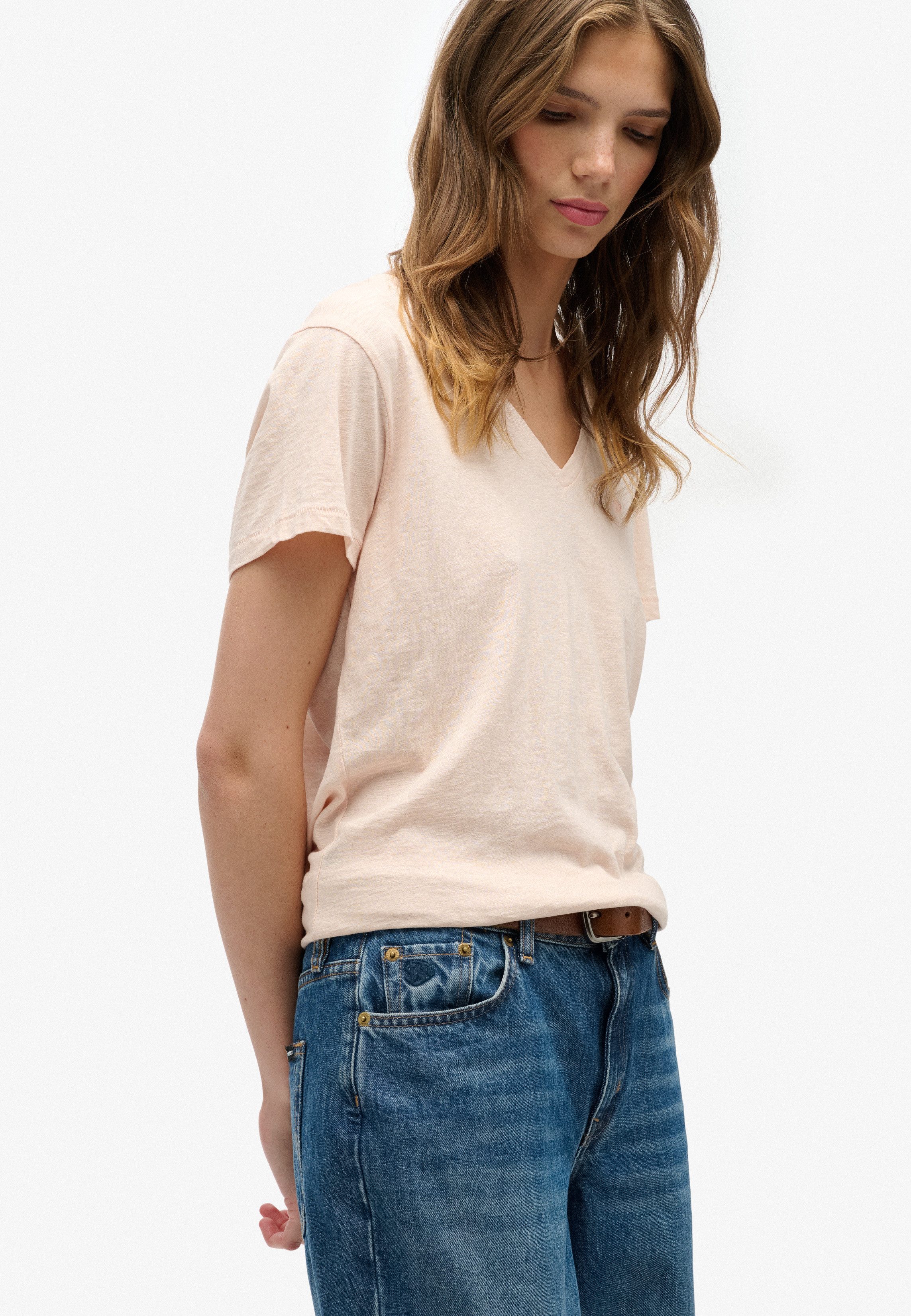 Superdry T-shirt STUDIOS SLUB EMB VEE TEE