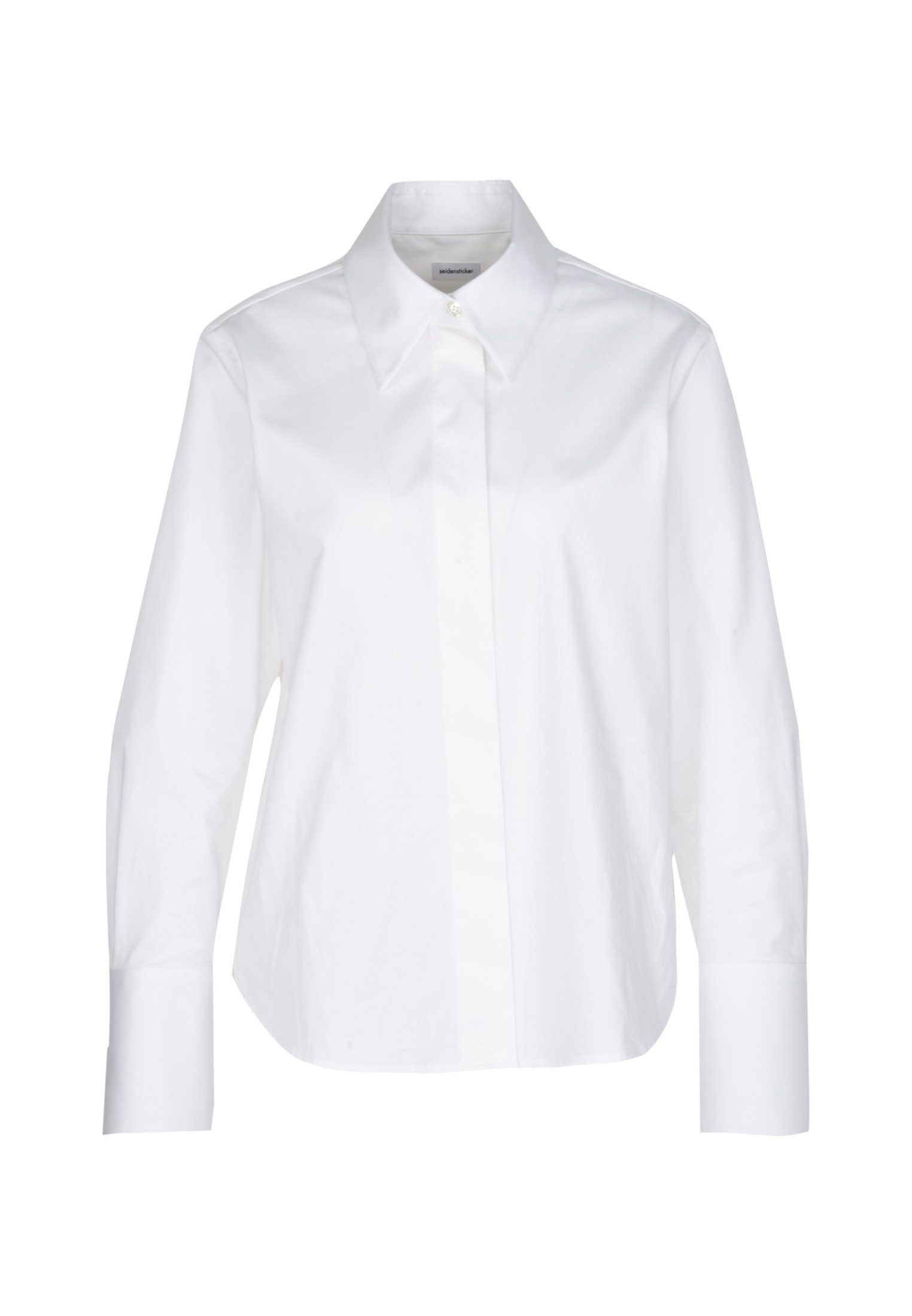 seidensticker Overhemdblouse Zwarte roos Lange mouwen kraag uni