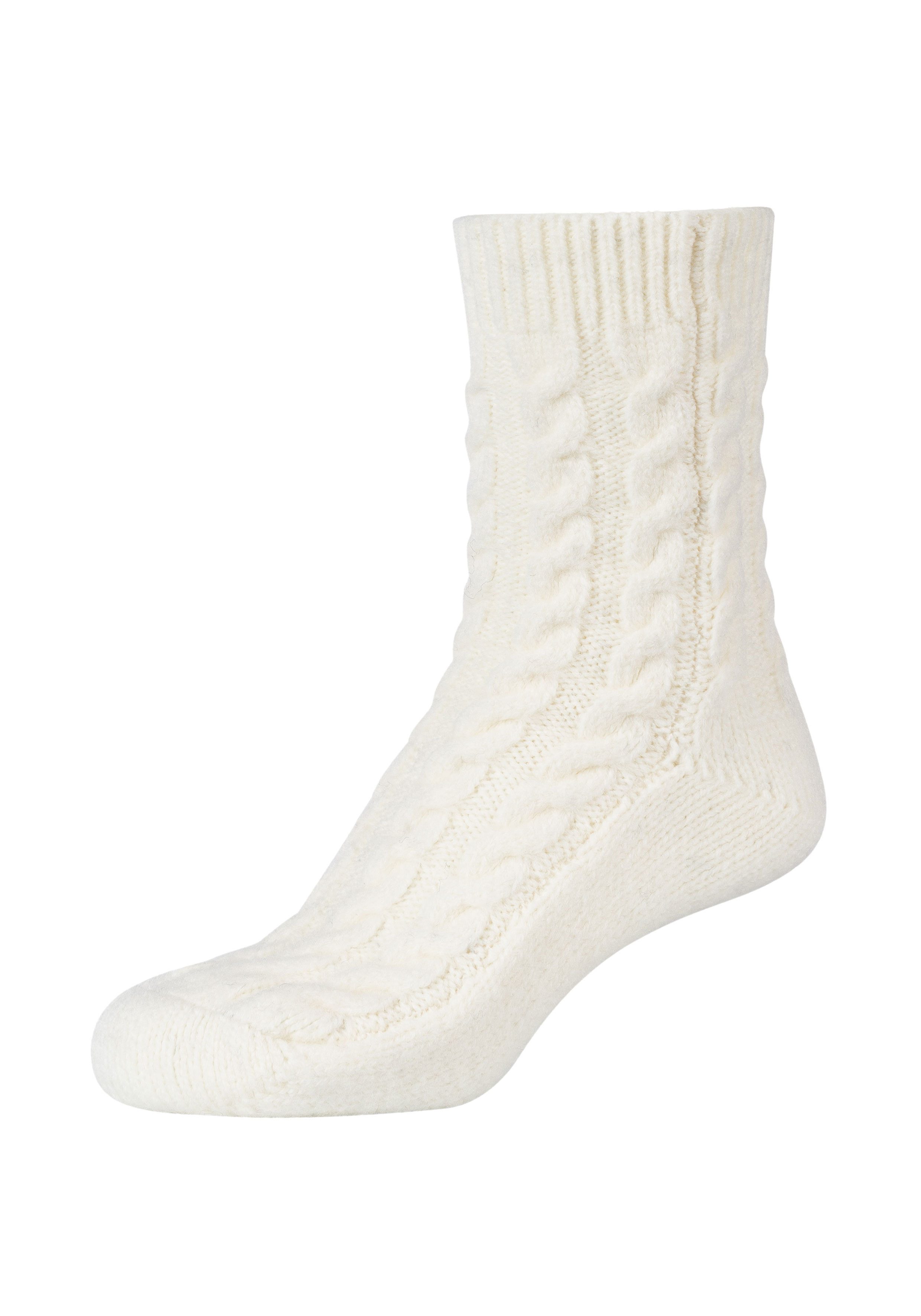 Camano Sokken Warm & cozy met kabelpatroon, ribboorden (2 paar)