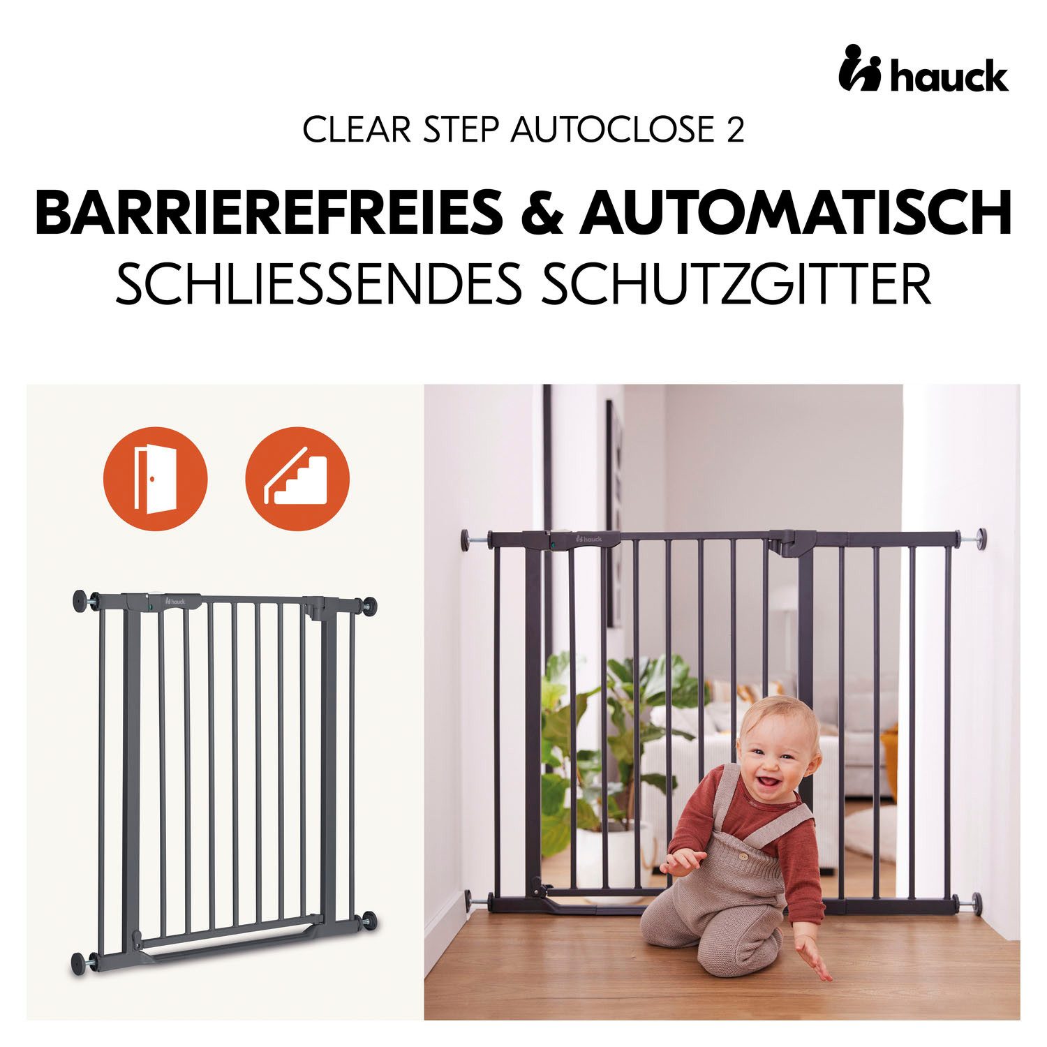 Hauck Traphek Clear Step Autoclose 2, Dark Grey