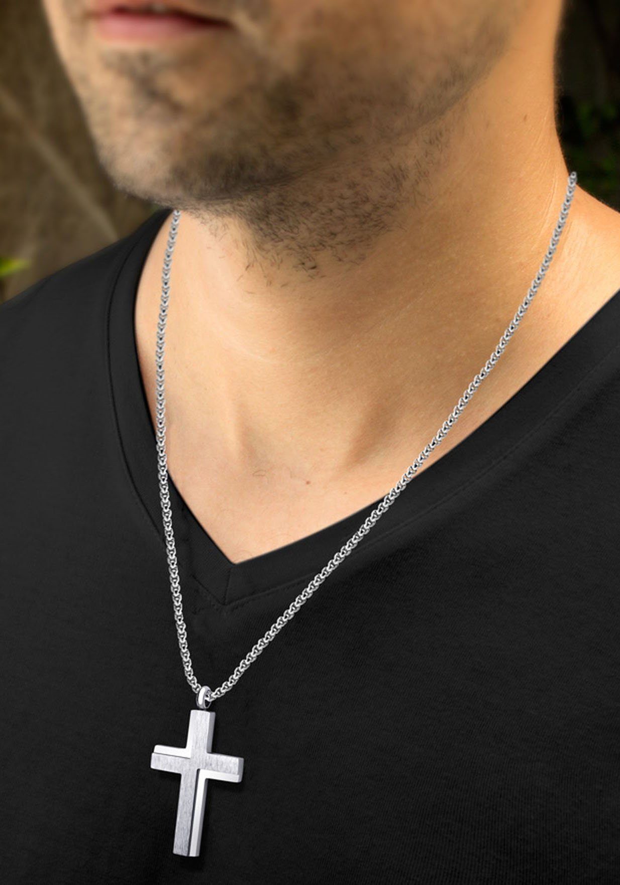Firetti Ketting met hanger Sieraad cadeau kruis met zirkoon (synthetisch)