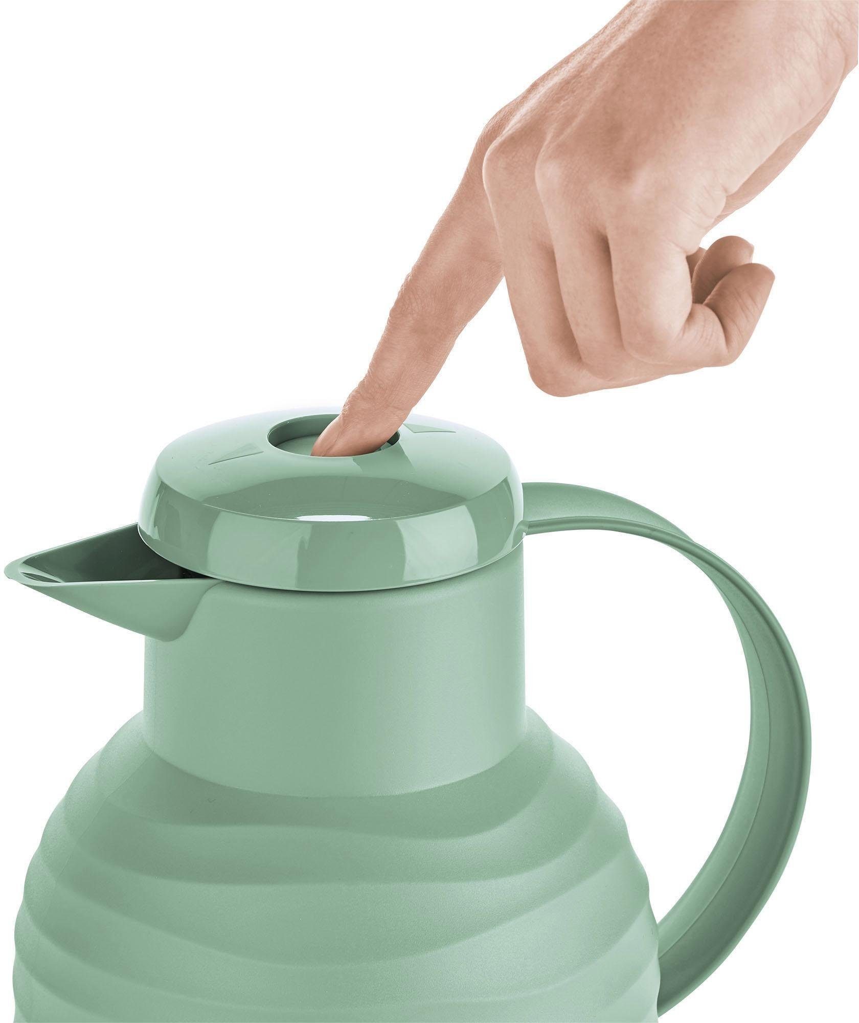 Emsa Thermoskan Samba Wave Made in Germany, 12u warm/24u koud, Quick-Press deksel, glazen fles