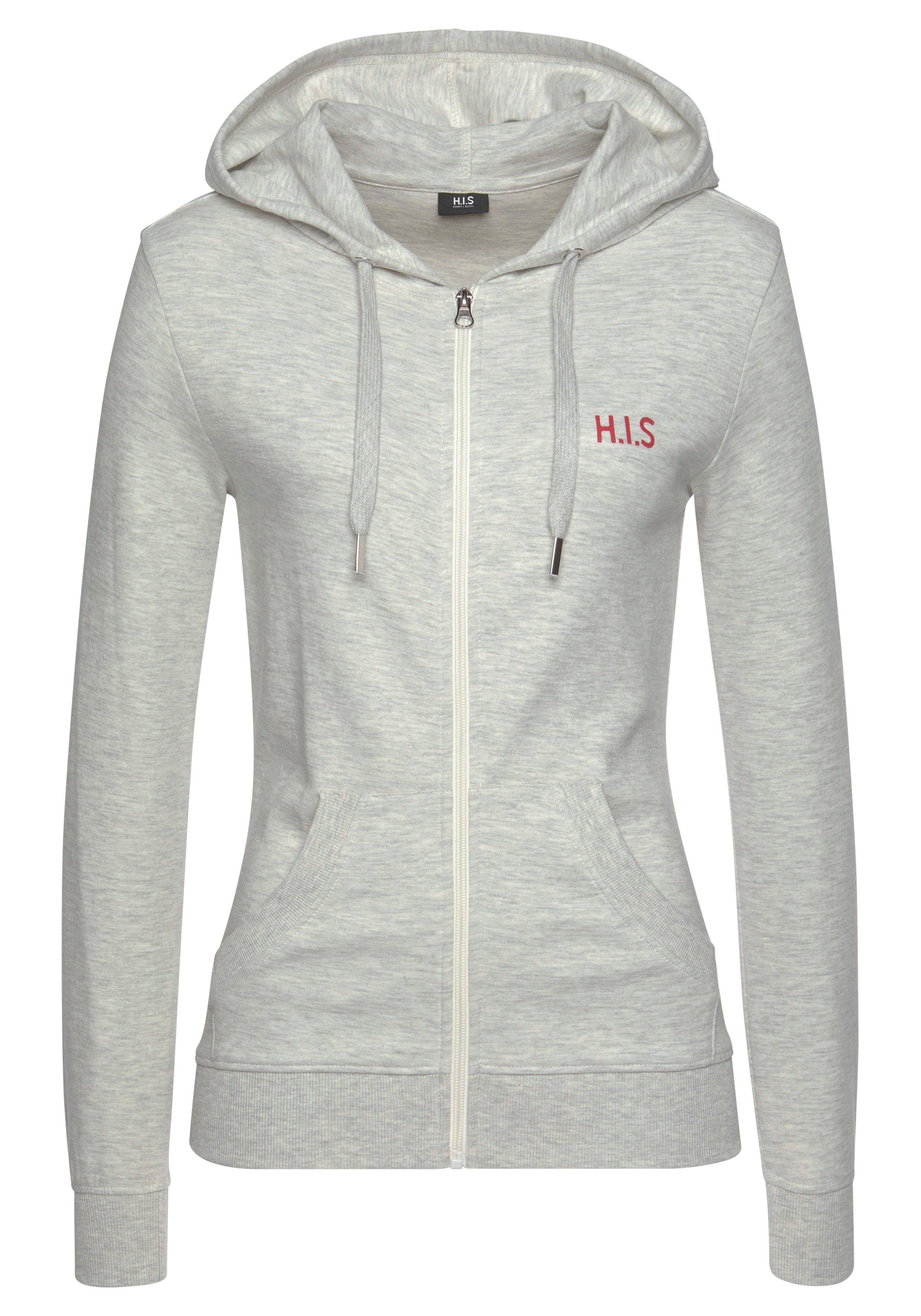 H.I.S Capuchonsweatvest Loungejack met capuchon en zijzakken, loungewear