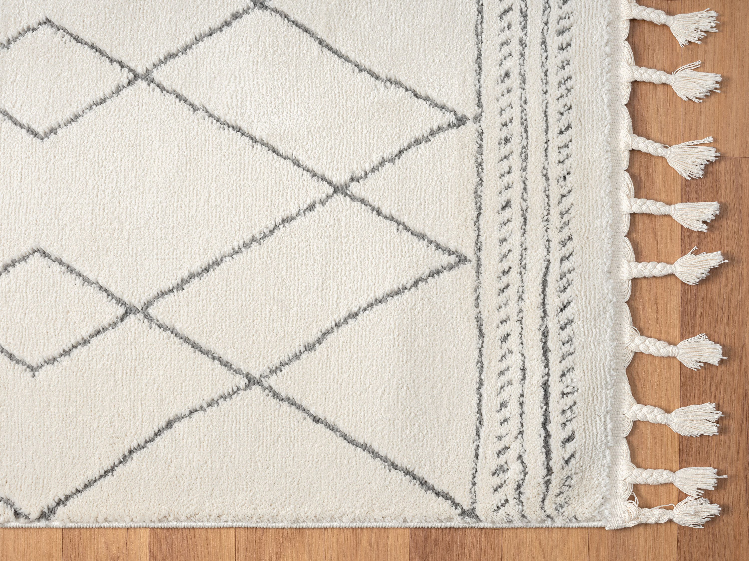 Myflair Möbel & Accessoires Hoogpolig vloerkleed Moroccan Design modern, marokkaans ontwerp, ruitenpatroon, zacht, met franjes