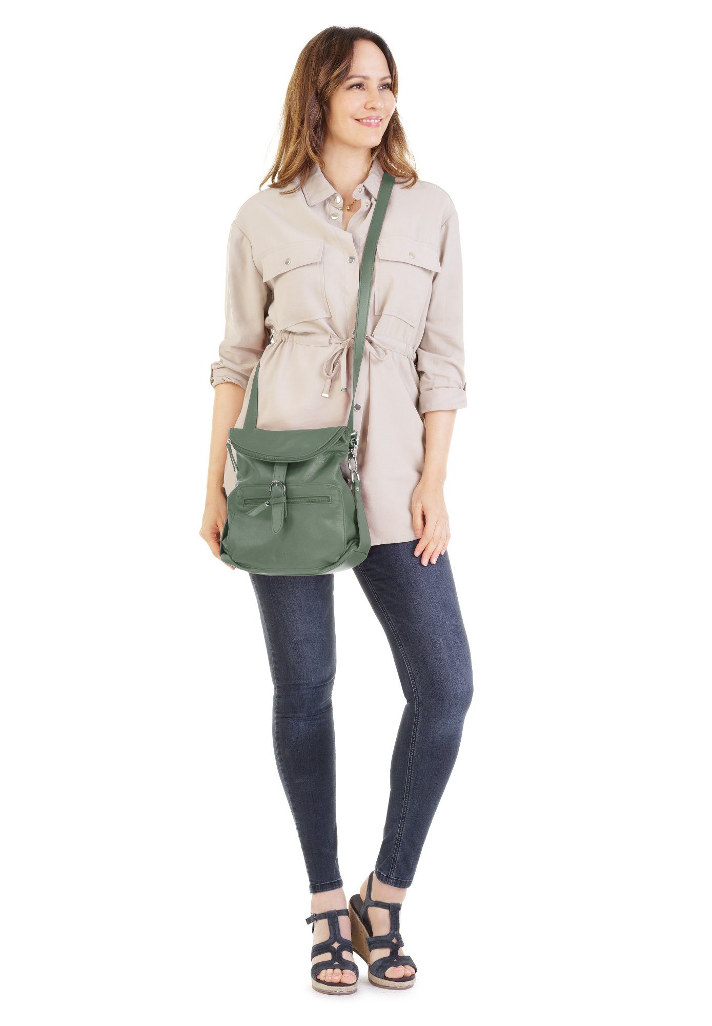 Forty Degrees Rugzak echt leer, made in italy