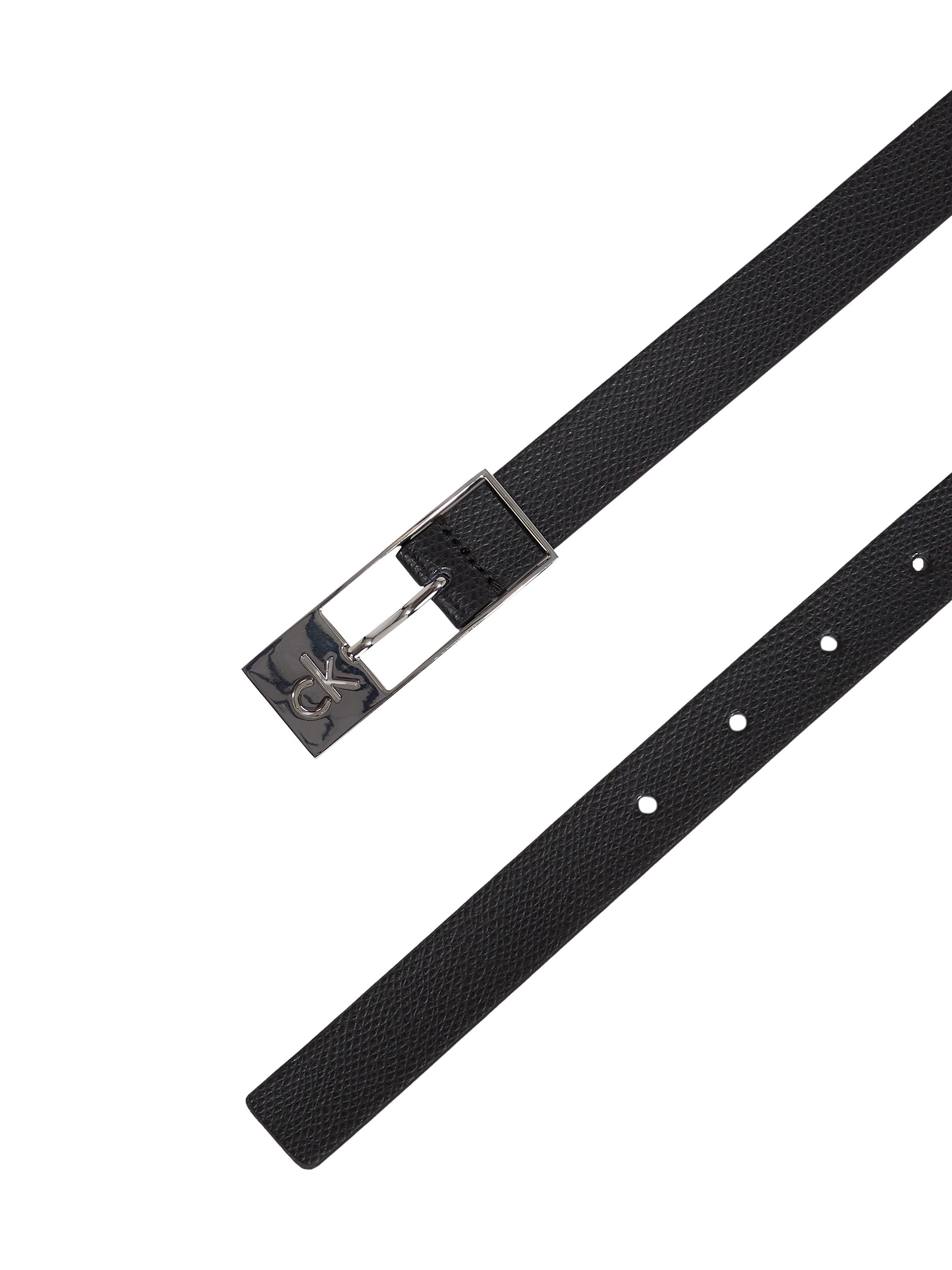 Calvin Klein Leren riem CK CUT SQUARE BUCKLE 2.0_CAVIAR Logoprand eenvoudige doornsluiting