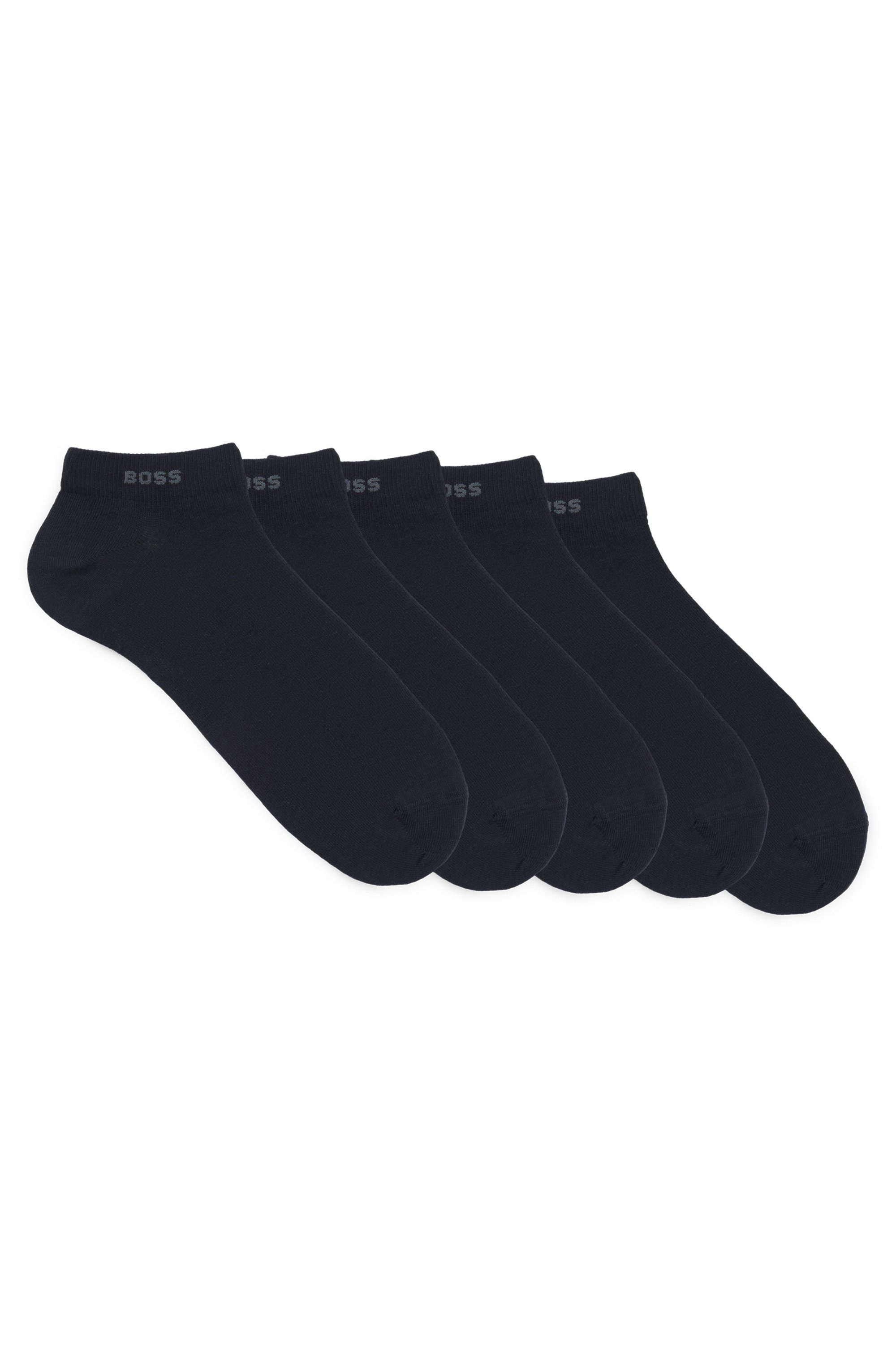 BOSS Sneakersokken 5P AS Uni CC met boss-label (set, 5 paar) heren sokken maat 43-46 blauw