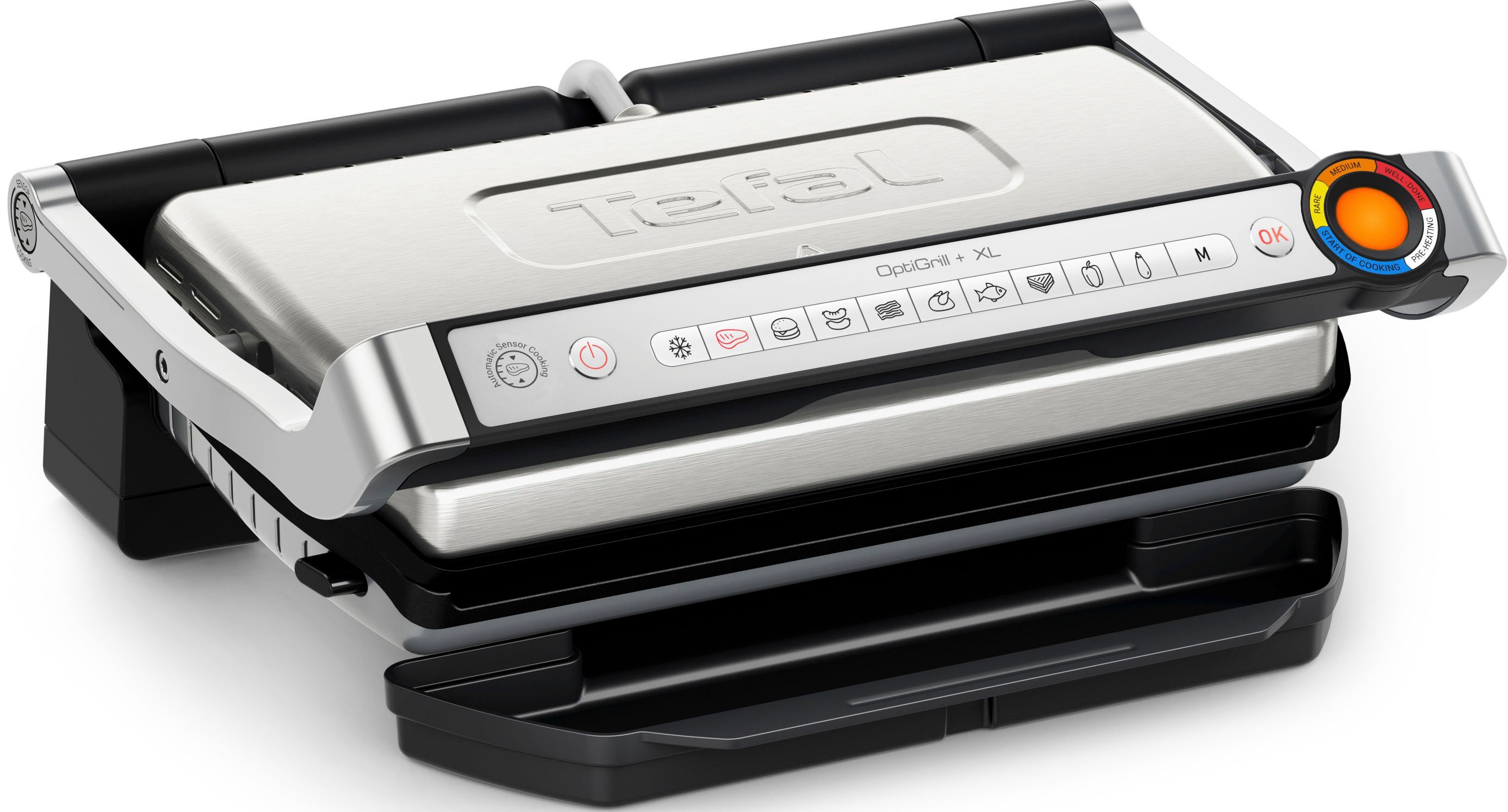 Tefal Contactgrill GC727D OptiGrill+ XL vernieuwde kookniveau-indicator, handmatig + 9...