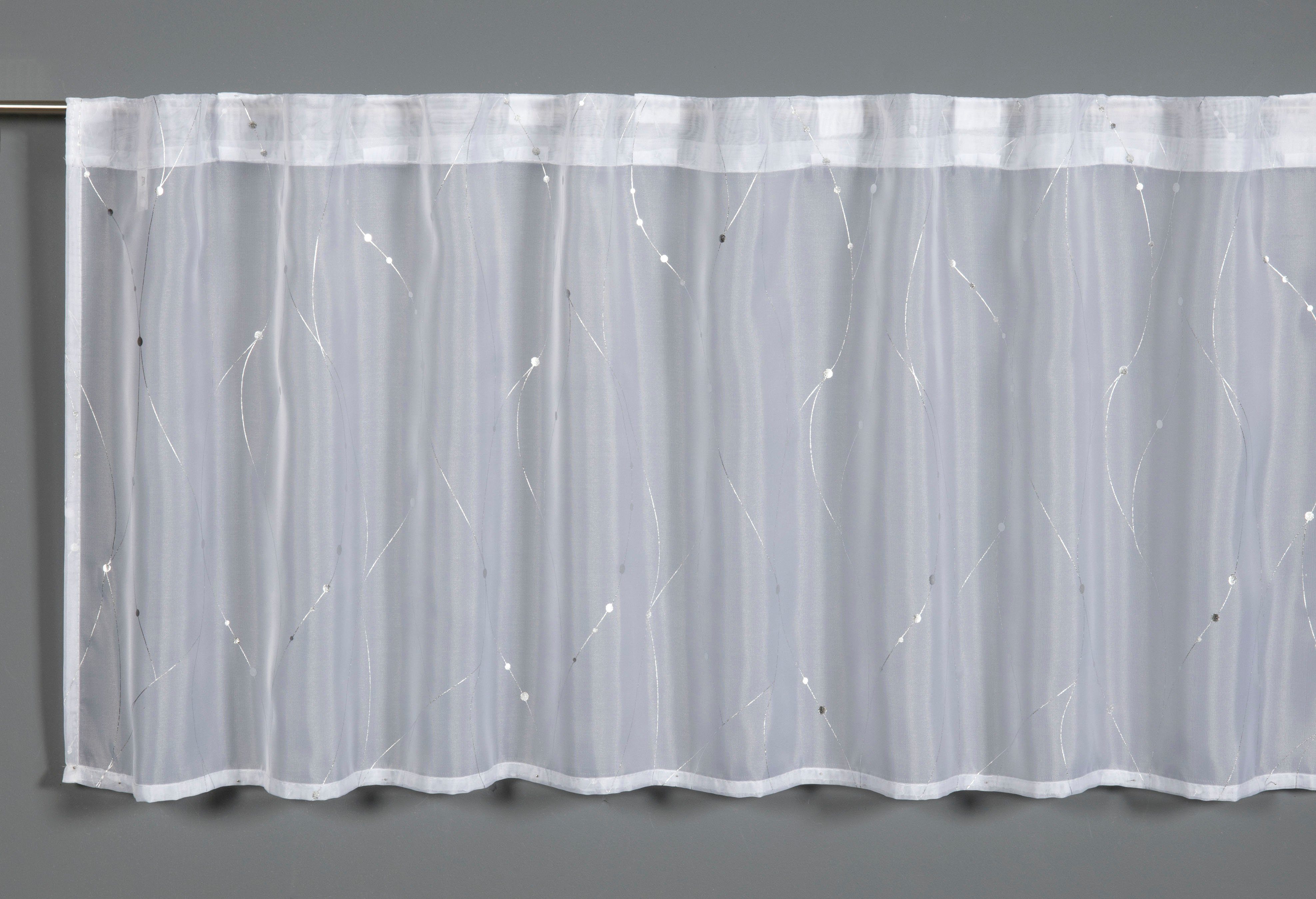 GARDINIA Valletje Zilverkleurige print Stof voile met zilverkleurige print motief (1 stuk)