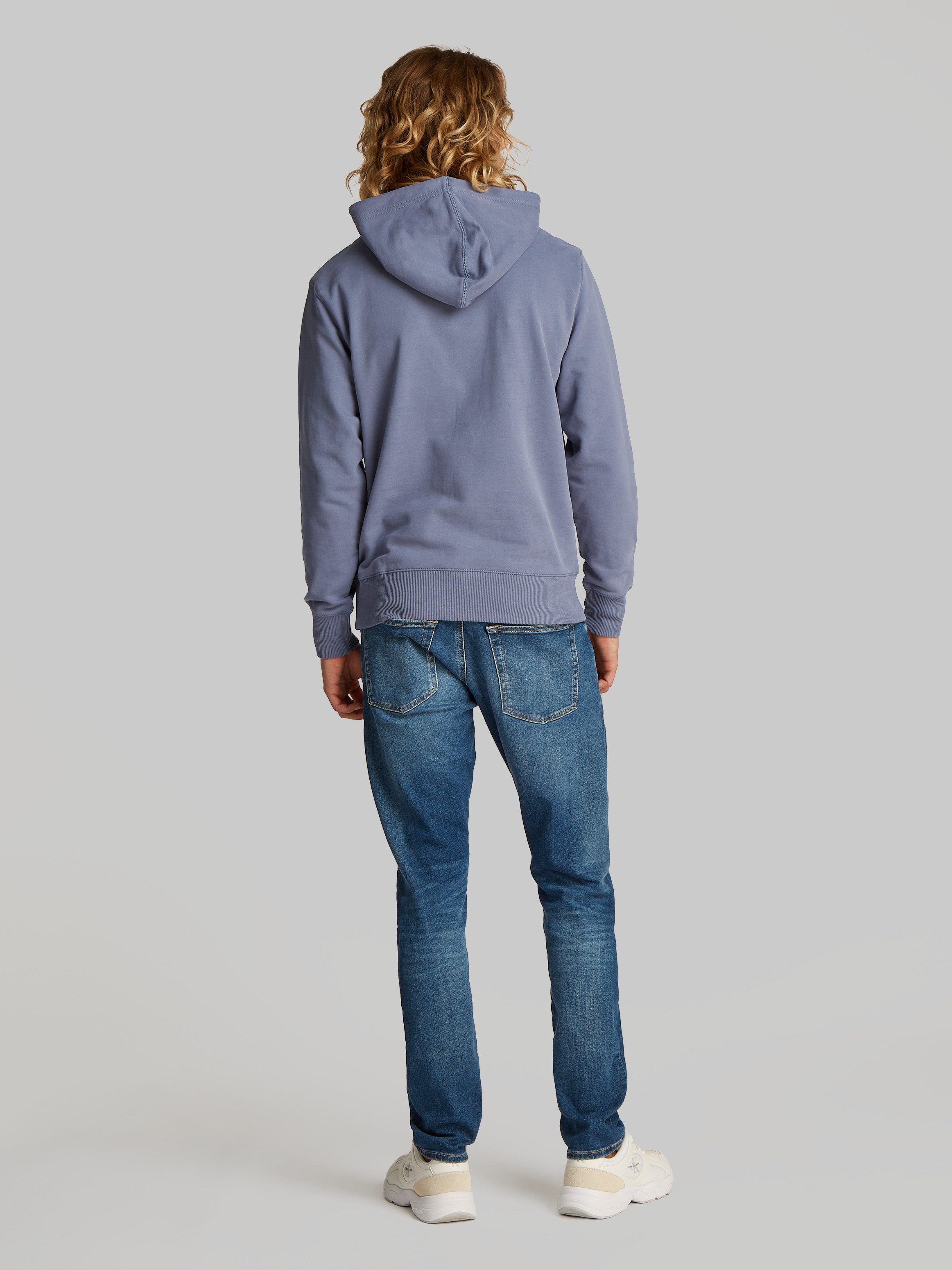 Calvin Klein Sweatshirt WOVEN LABEL HOODIE Kangoeroezak, logoborduring