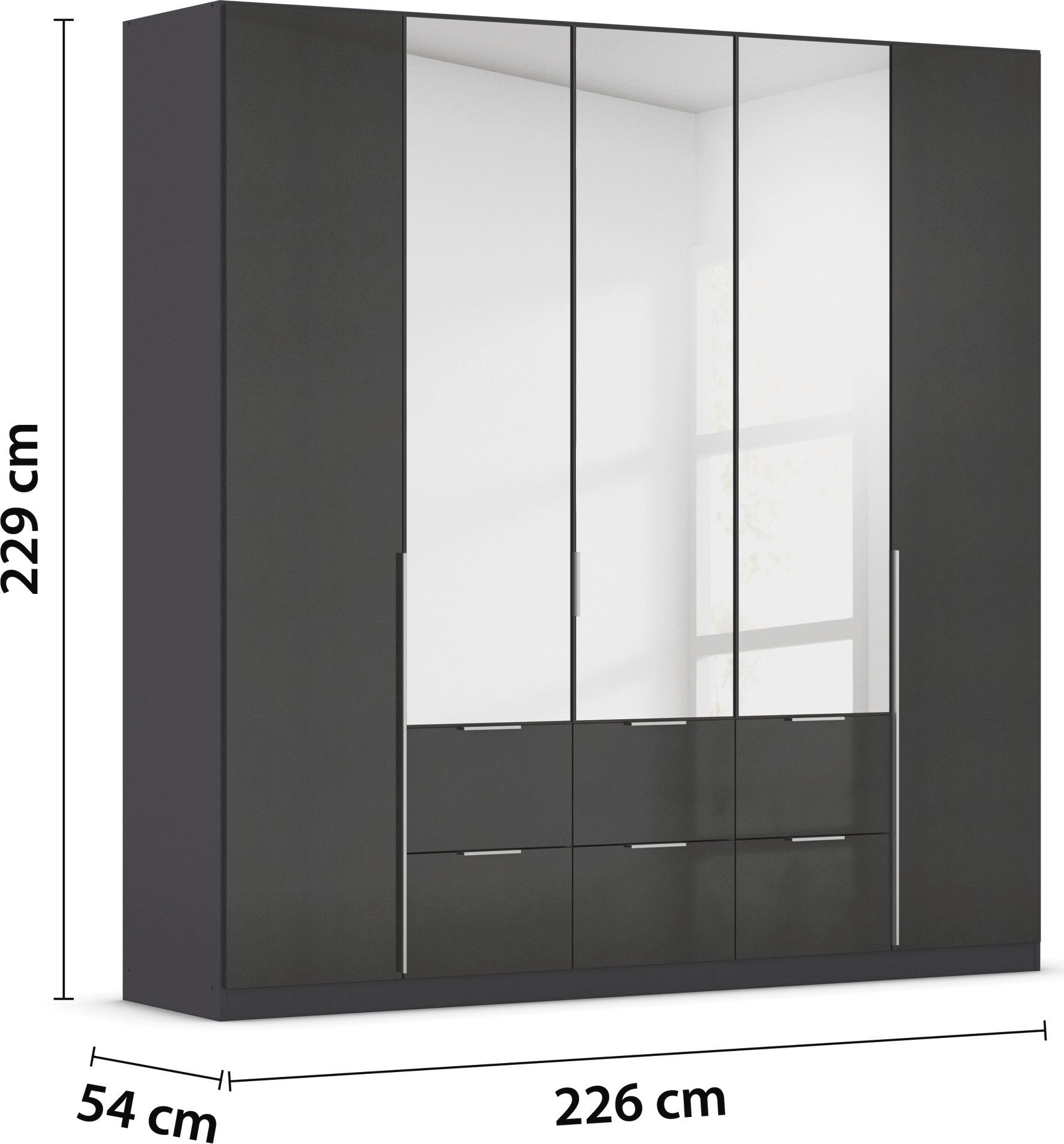 rauch Draaideurkast Kledingkast kast garderobe AGORDO met decor- of hoogglansfront