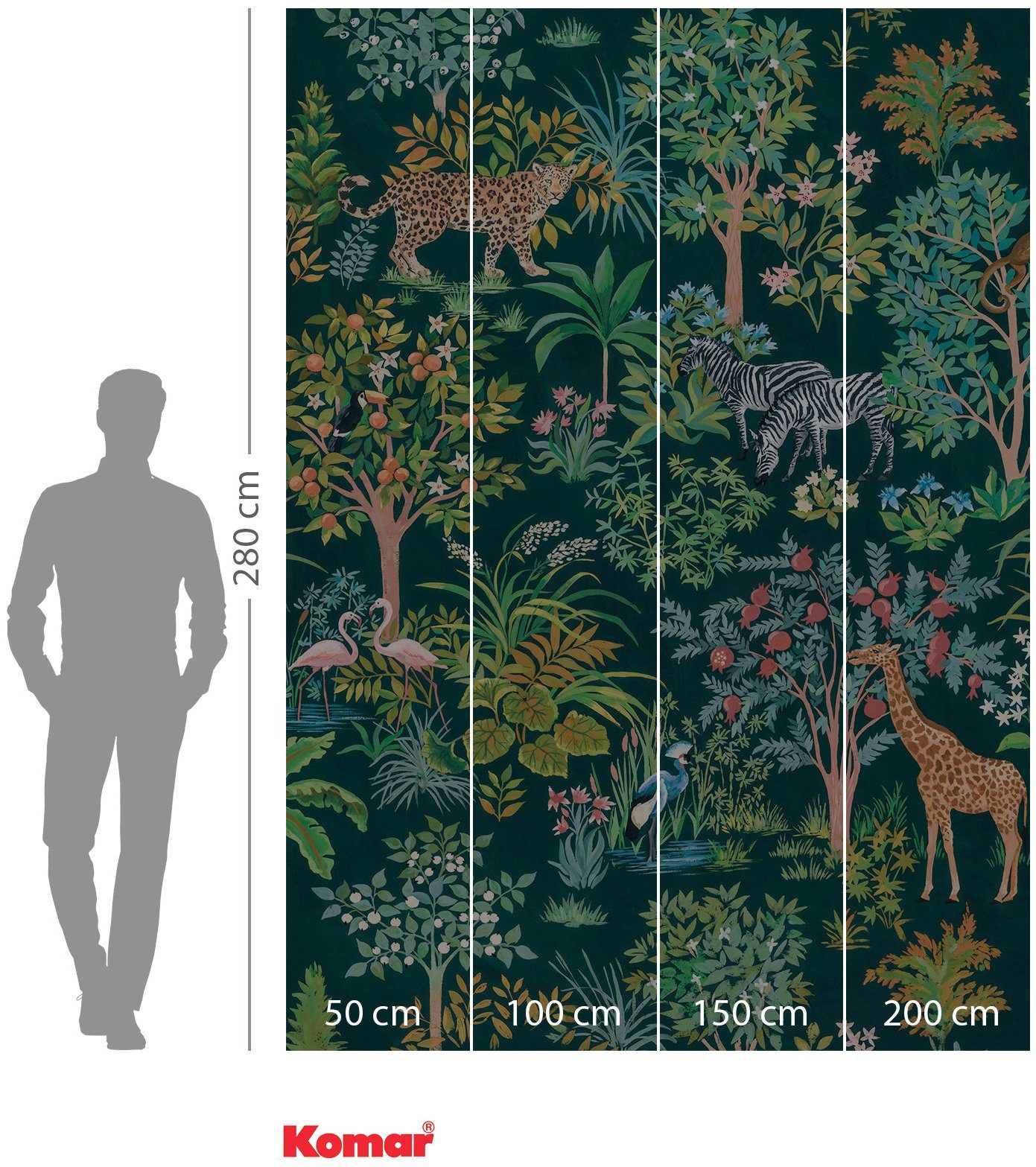 Komar Vliesbehang Digitale print vlies - Happy Jungle - Afmeting 200 x 280 cm