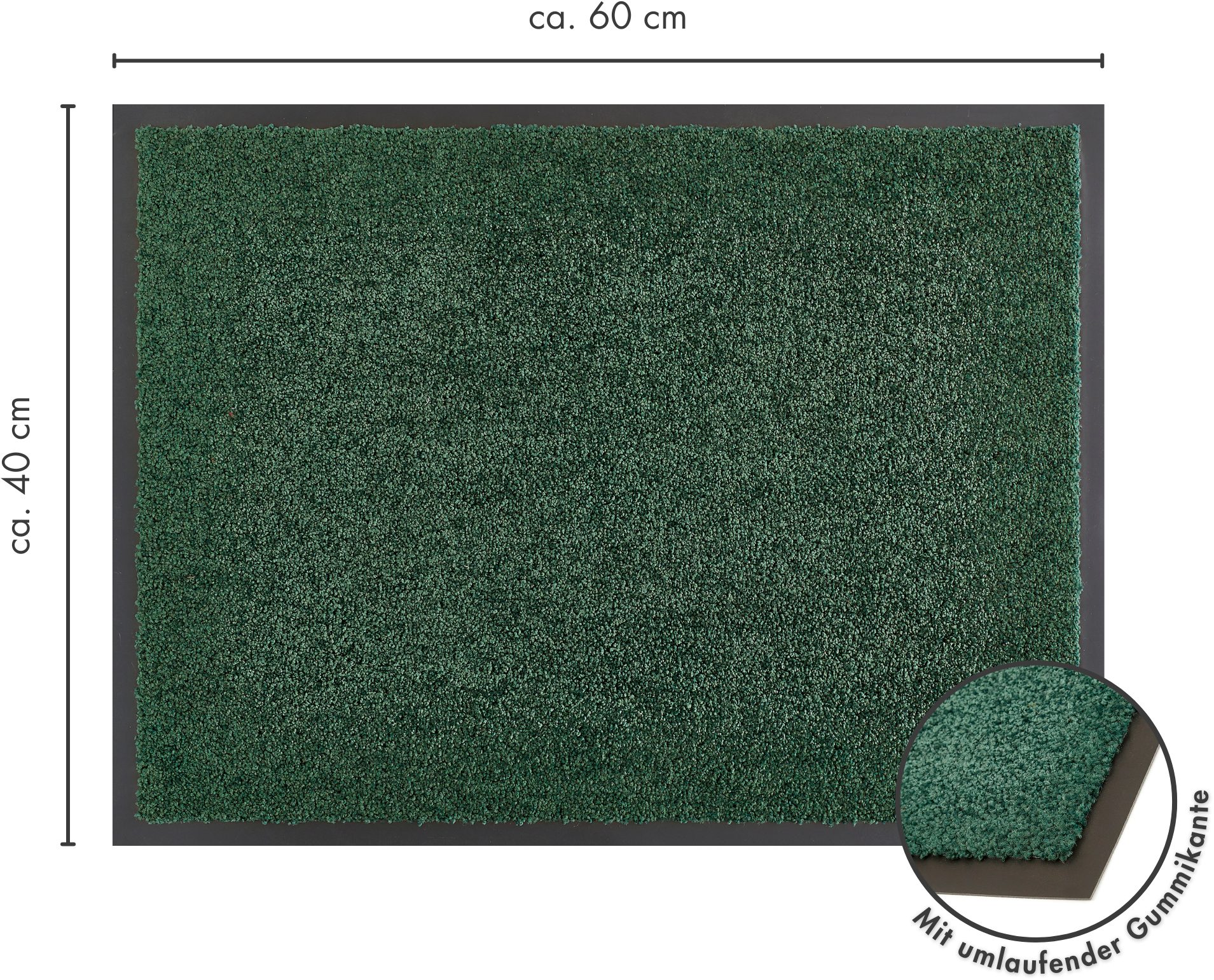 my home Mat Emil, Made in Netherlands Vuilvangmat, uni kleuren, antislip, wasbaar (handwas)